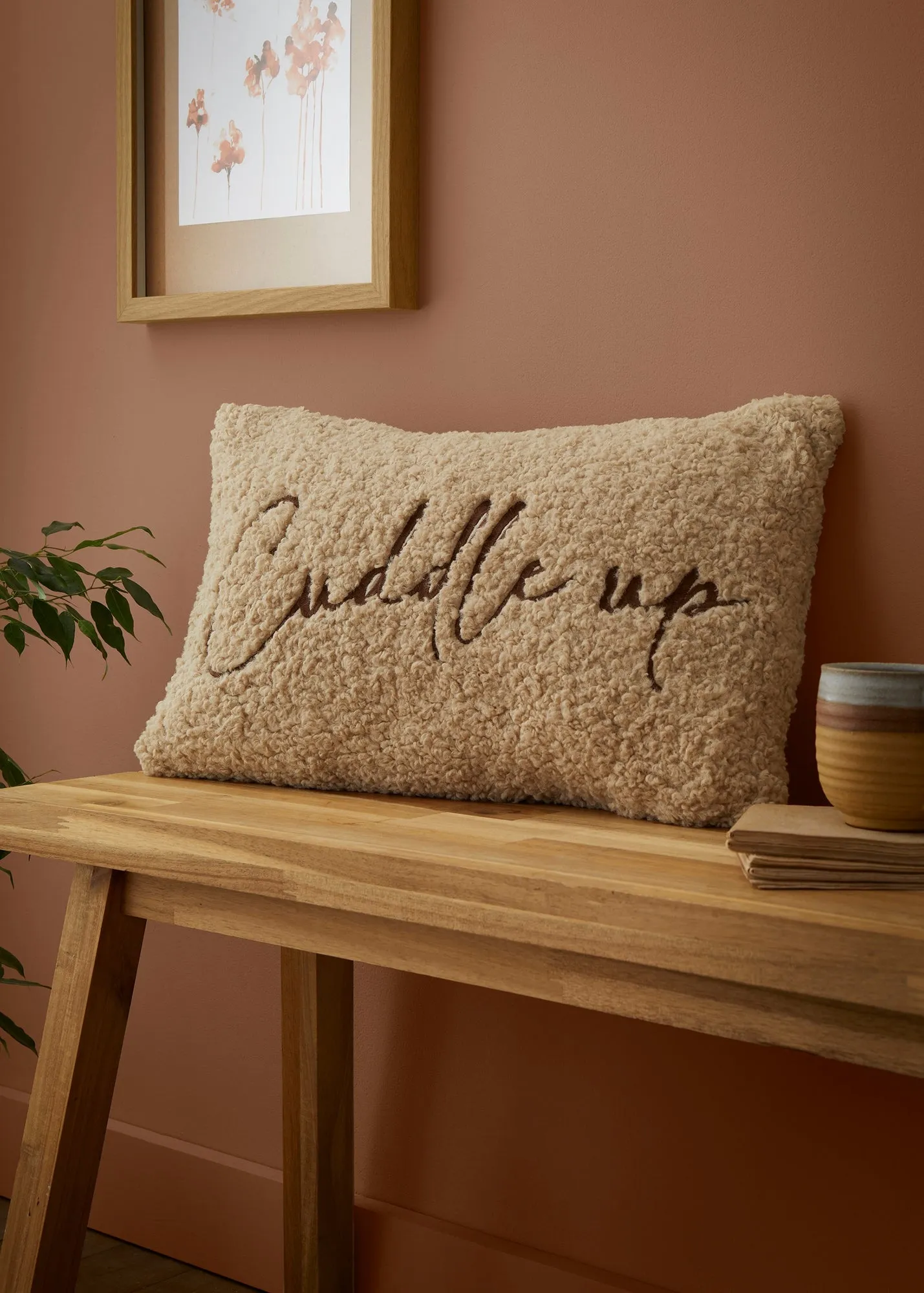 Cuddle Up Rectangular Filled Cushion - Natural, Fleece product
