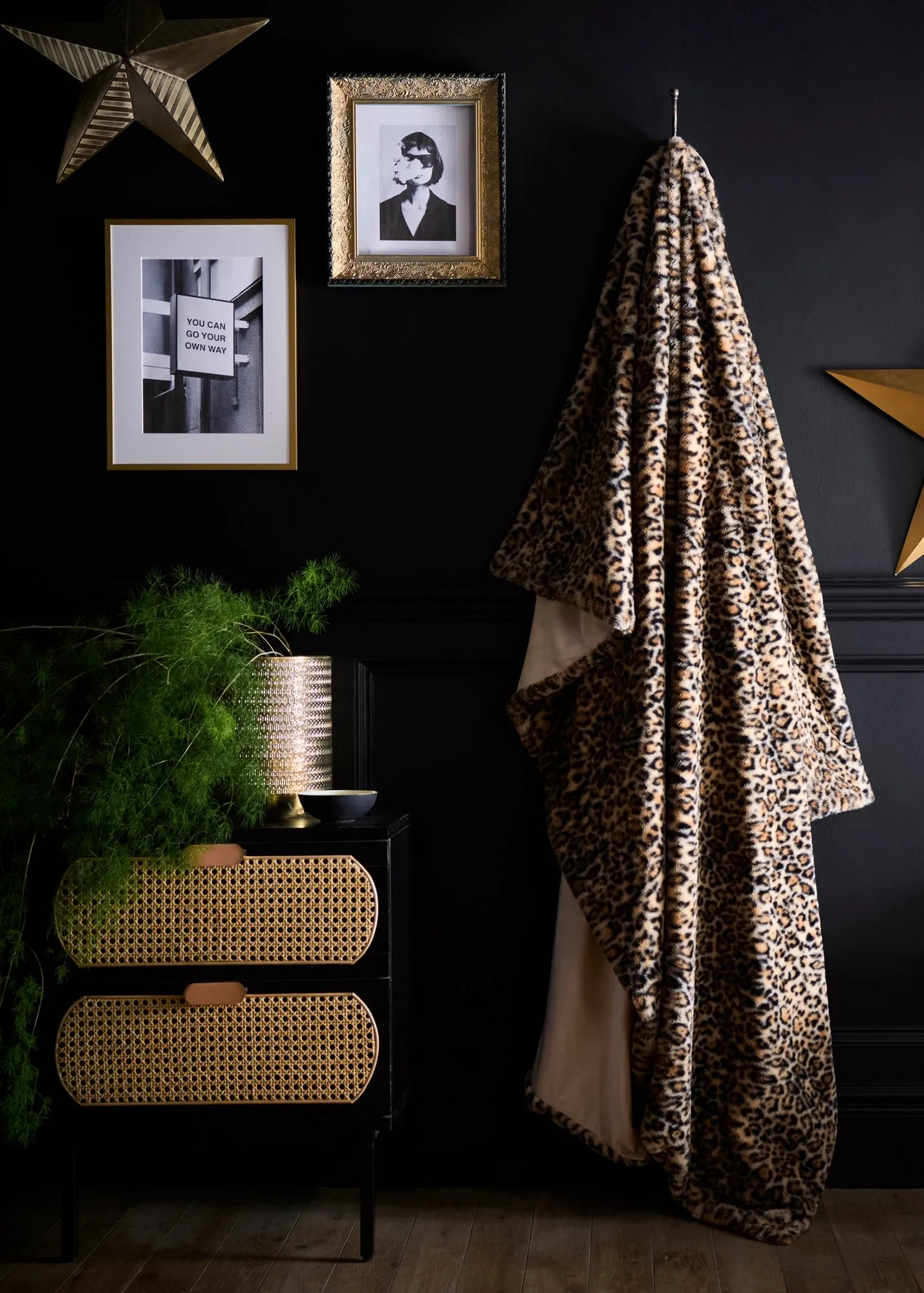 Leopard Print Fleece Throw - Natural, Polyester product