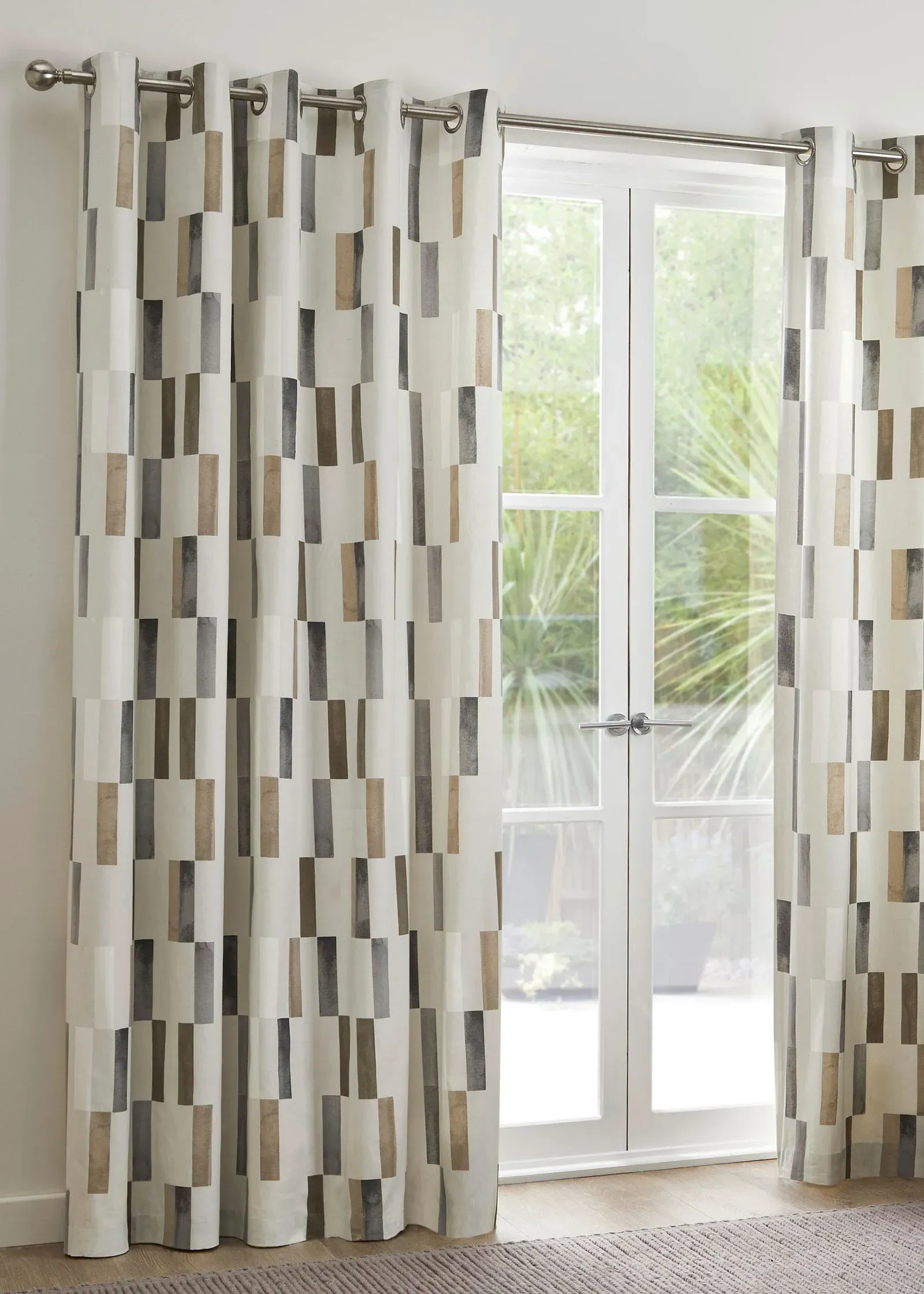 Oakland Eyelet Curtains with Microfibre Lining - Natural, Polyester product