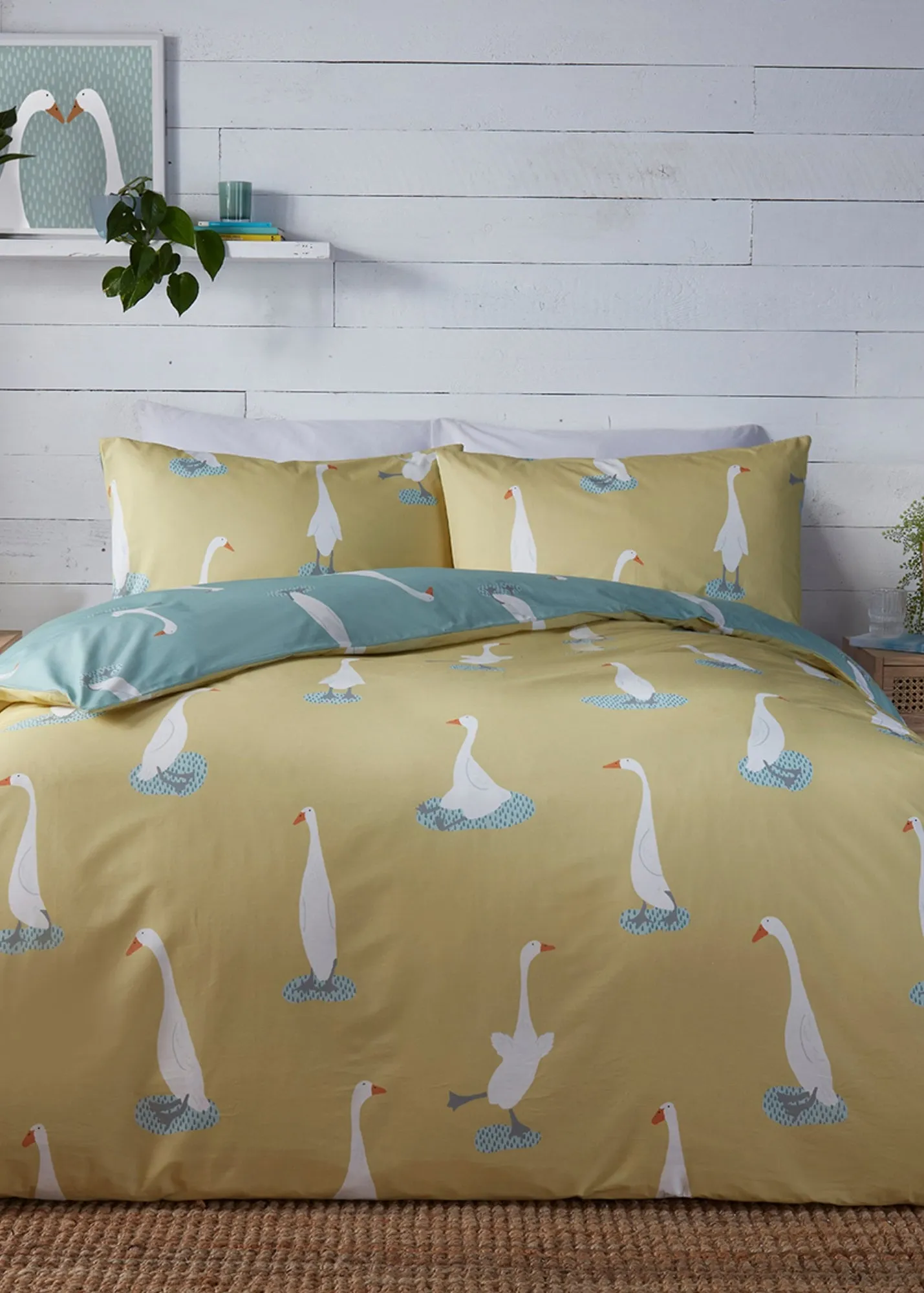 Puddles The Duck Single Reversible Duvet Cover Set - Yellow, Poly-Cotton product