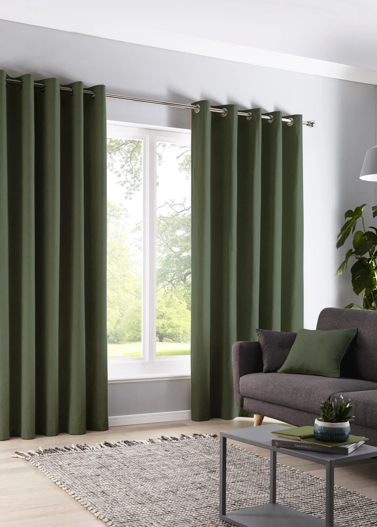 Sorbonne Eyelet Curtains - Green, Polyester product