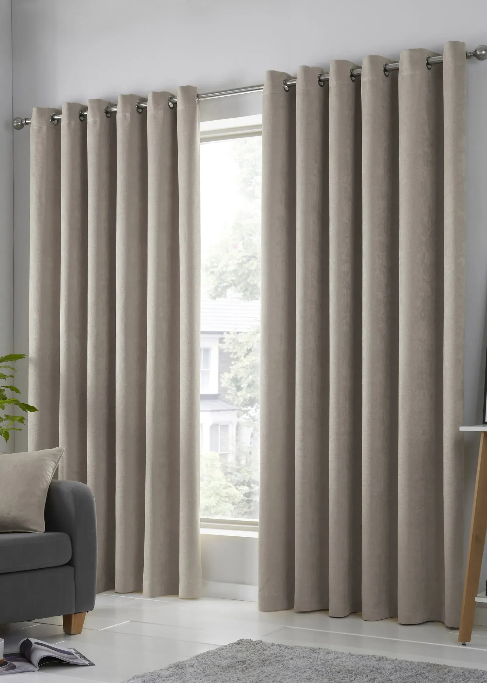 Strata Dim-Out Eyelet Curtains - Natural, Polyester product