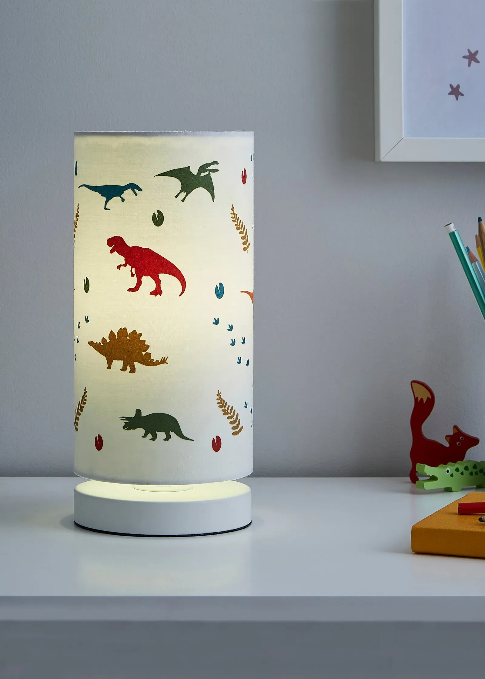 Dinosaur Glow In The Dark Table Lamp - White product