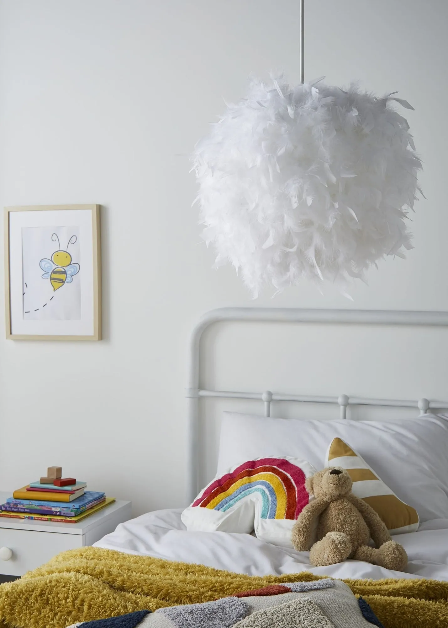 Feather Light Shade Pendant or Table Lamp - White product