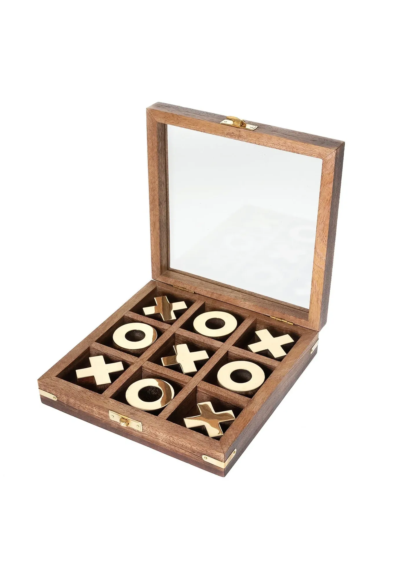 Tic Tac Toe Noughts & Crosses Game Set - Brown, Wood product