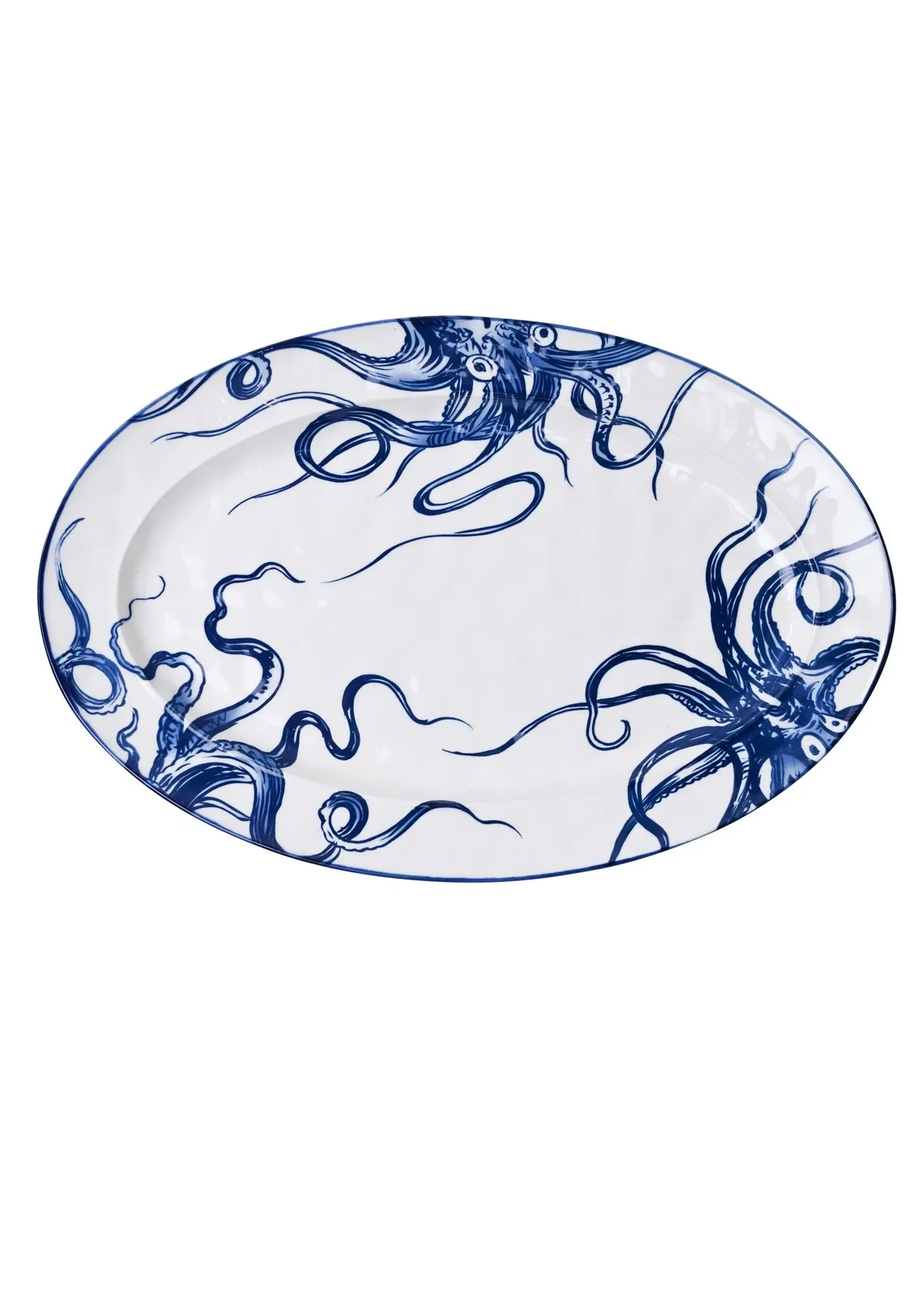 Oval Octopus Design Serving Platter - Multi, Ceramic product
