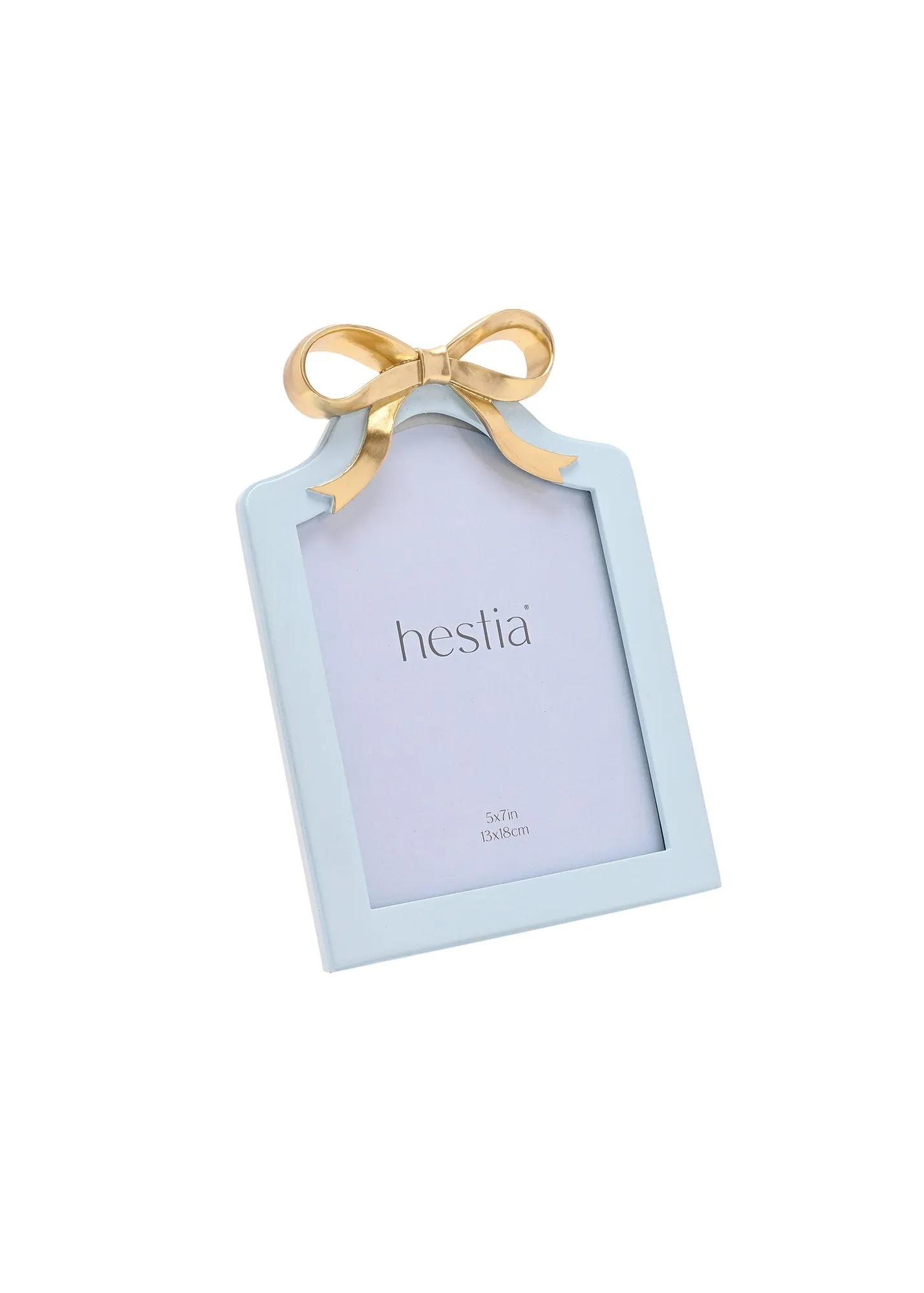 Ribbon Bow Photo Frame - Blue, Wood product