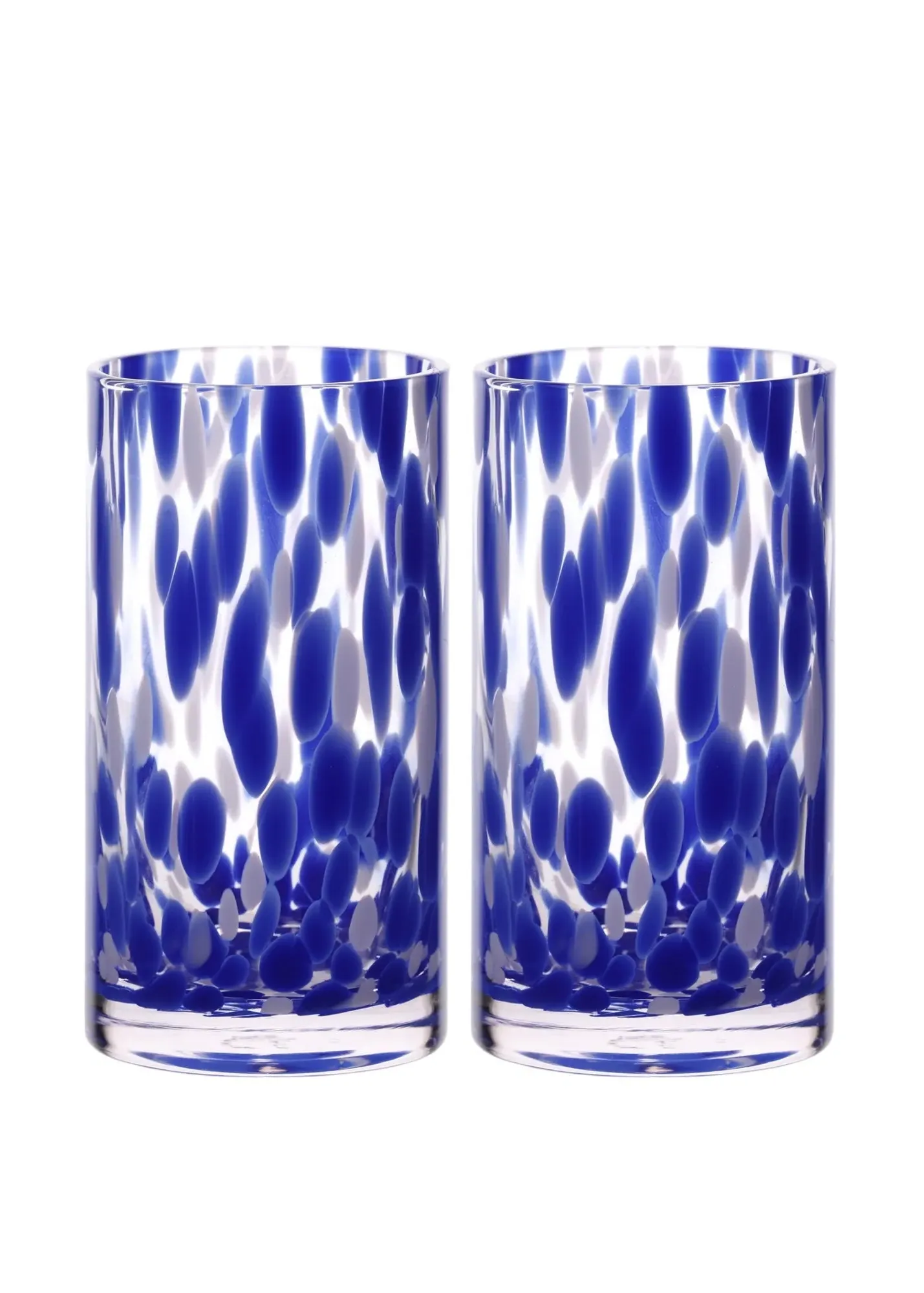 Tortoise Shell Hi Ball Glasses Set of 2 - Blue, Glass product
