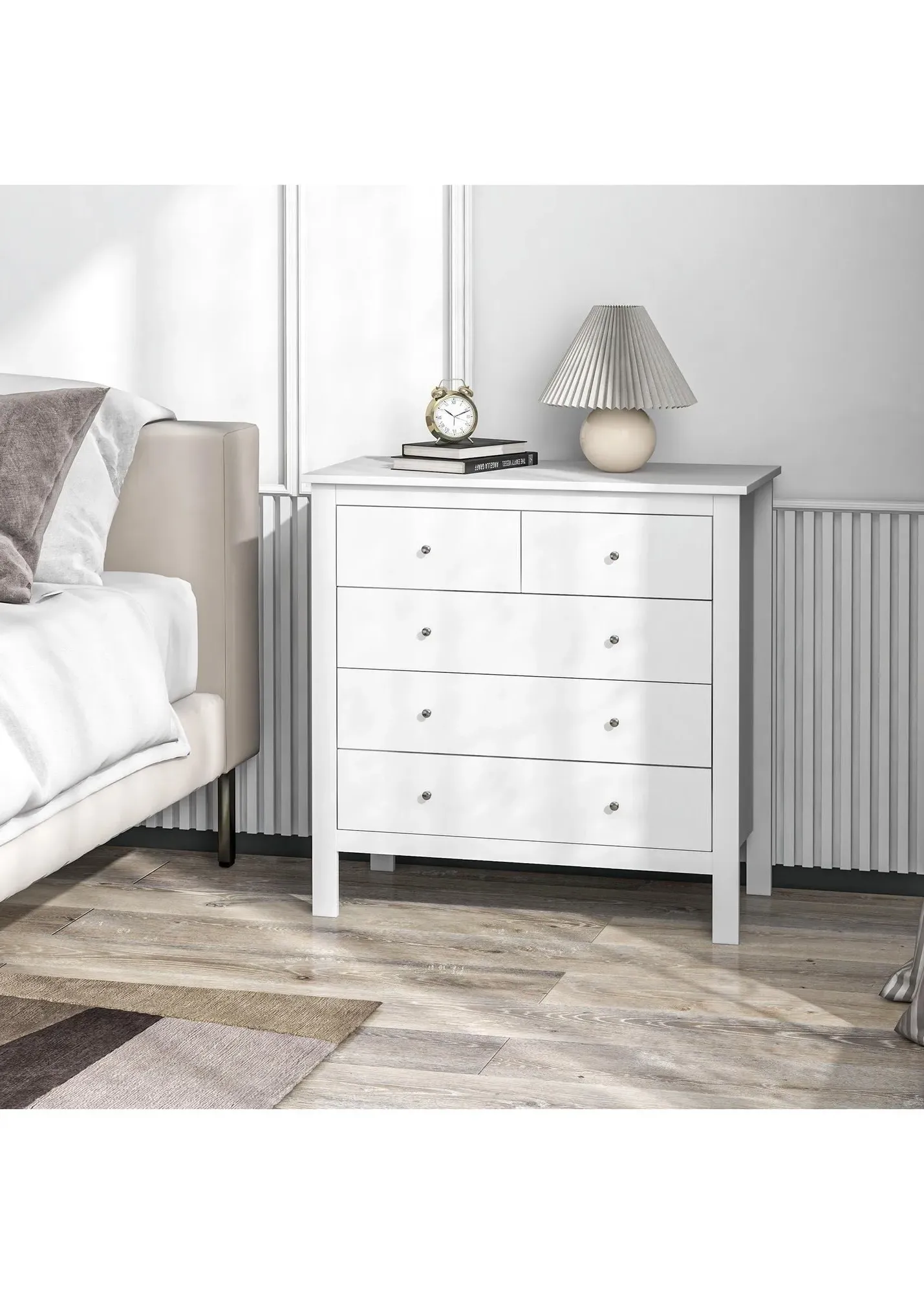 5-Drawer Chest of Drawers - White, MDF product