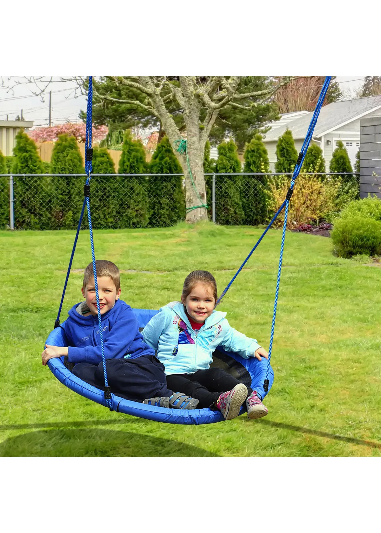 Round Tree Swing Seat with Hanging Kit - Blue product