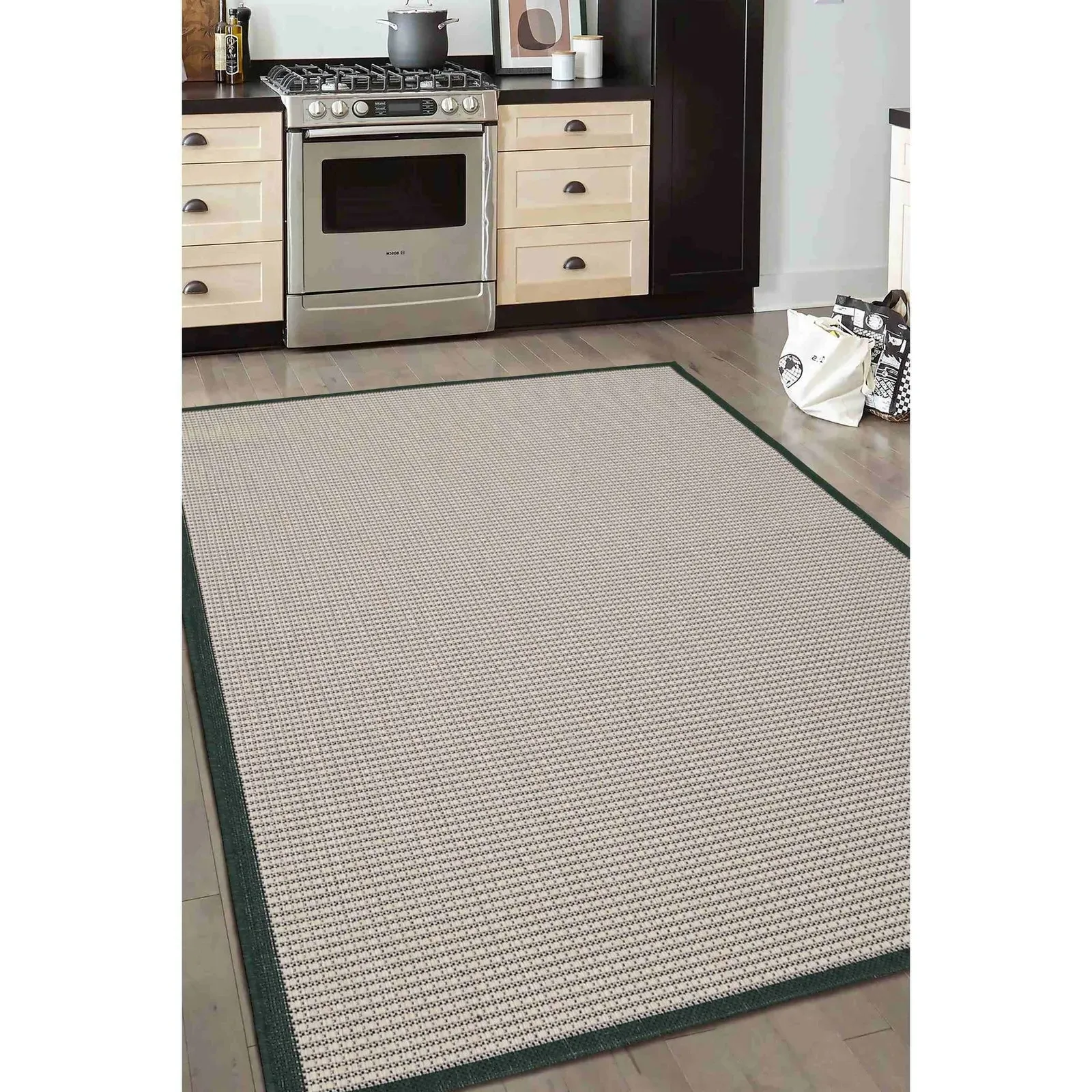 County Collection Border Rug - Green, Flatweave product