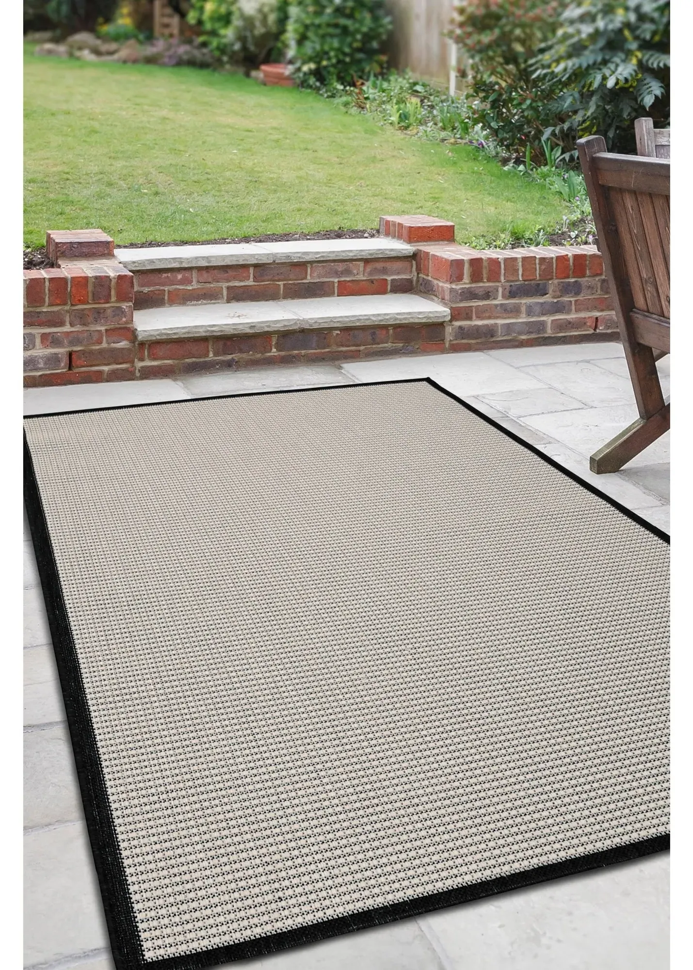 County Collection Mono Border Rug - Black product