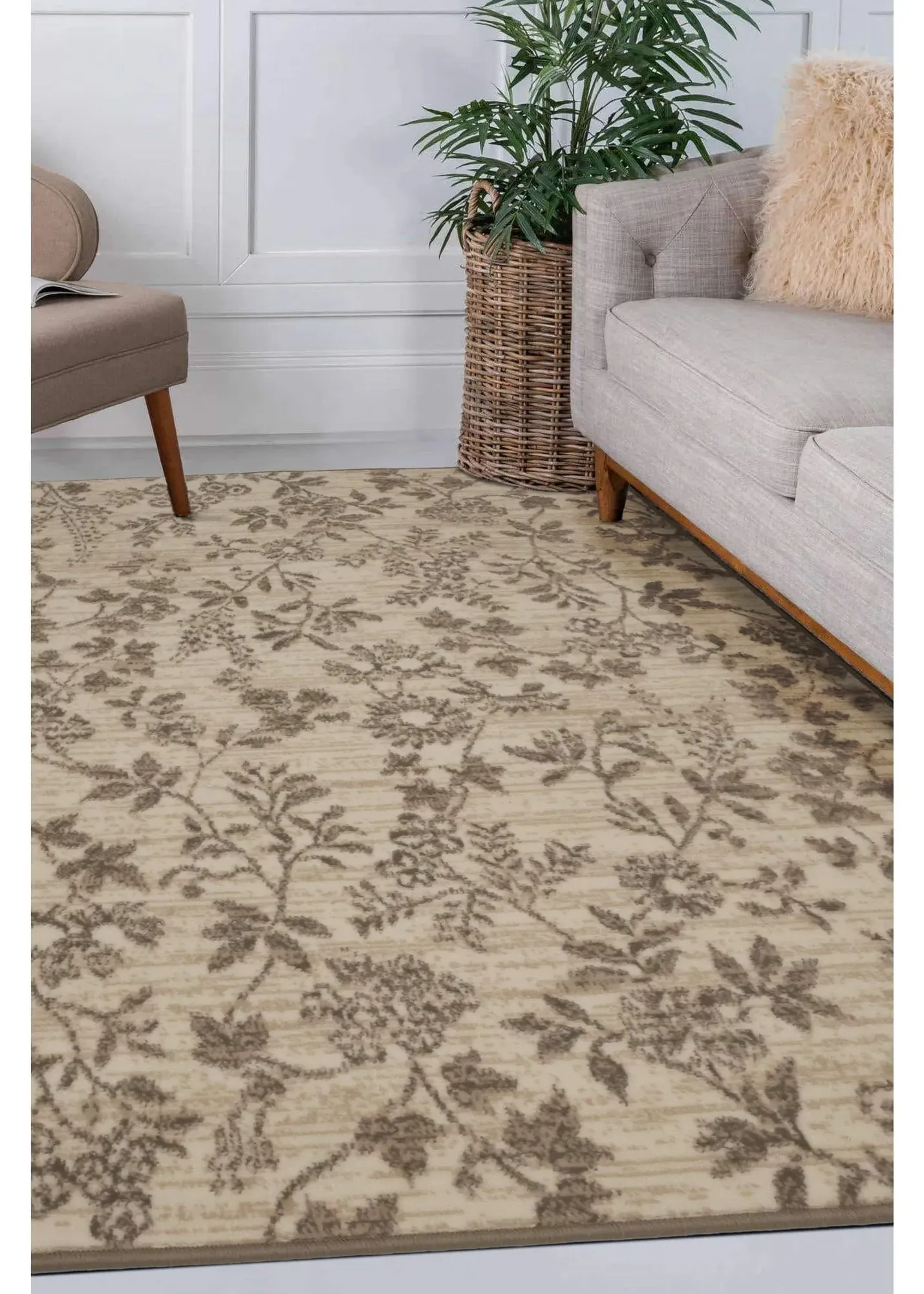 Dainty Floral Rug - Cream, Polypropylene product