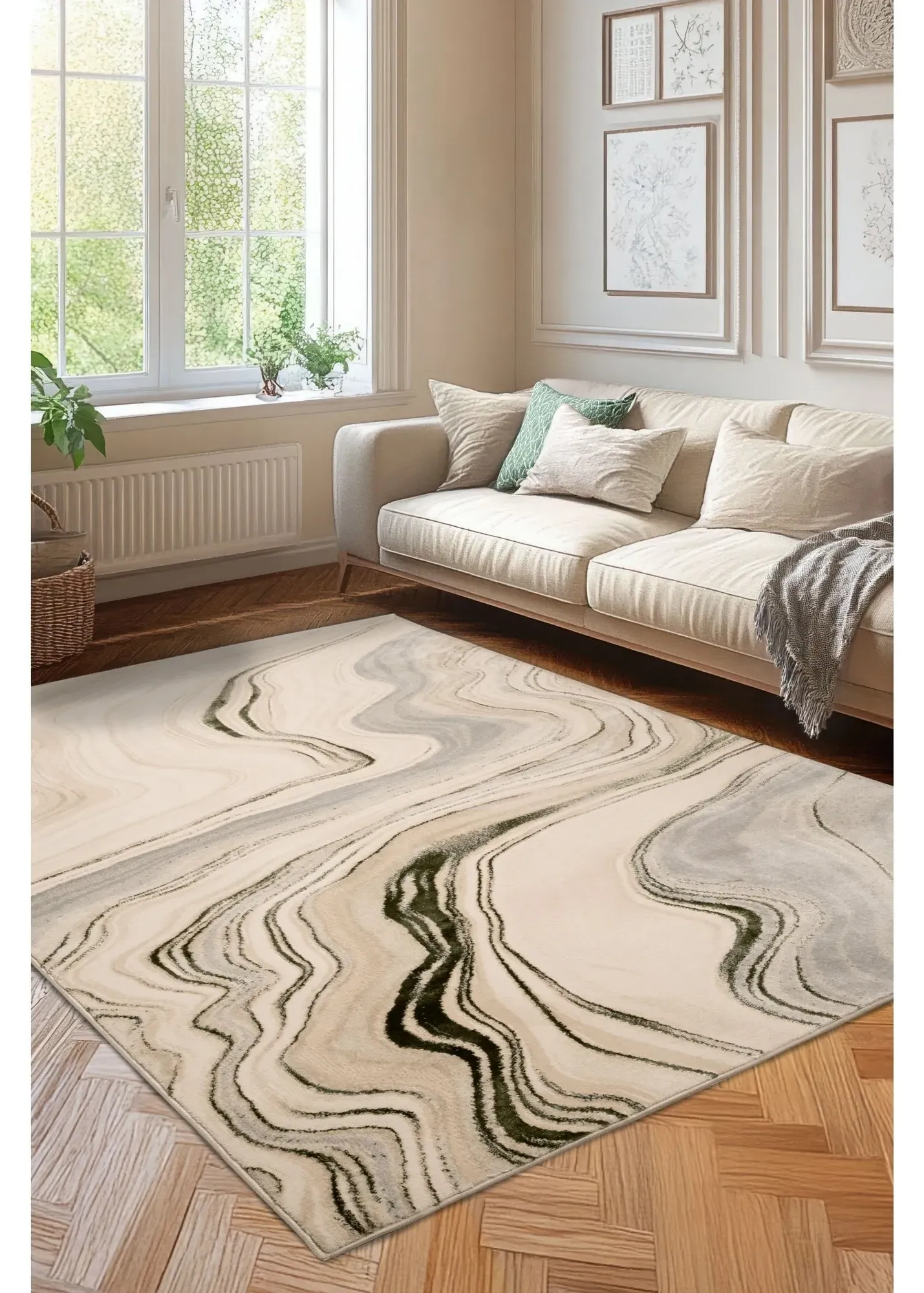Dusk Watercolour 120x170 Rug - Green, Polyester product