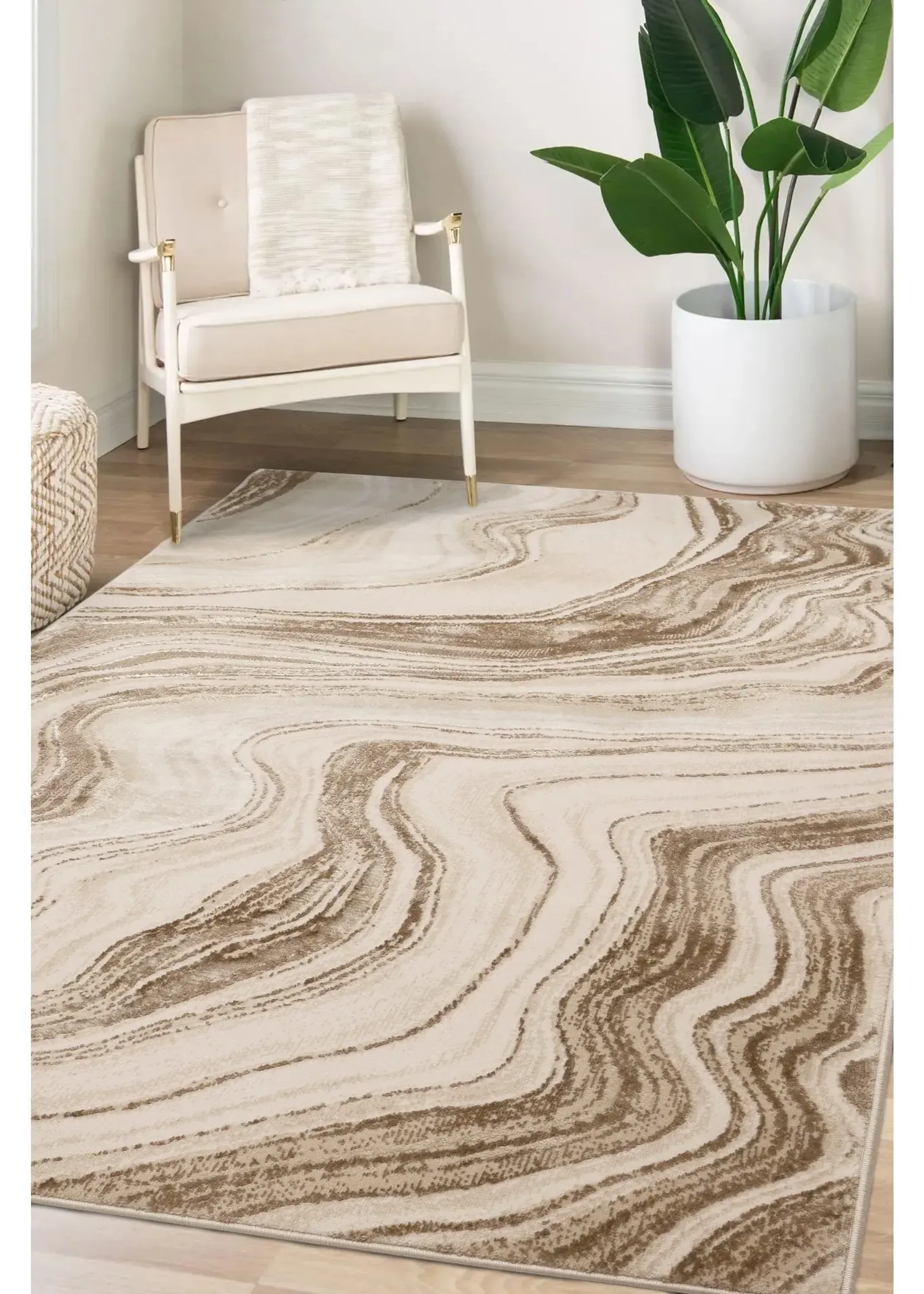 Dusk Watercolour Large Rug - Beige, Polyester product