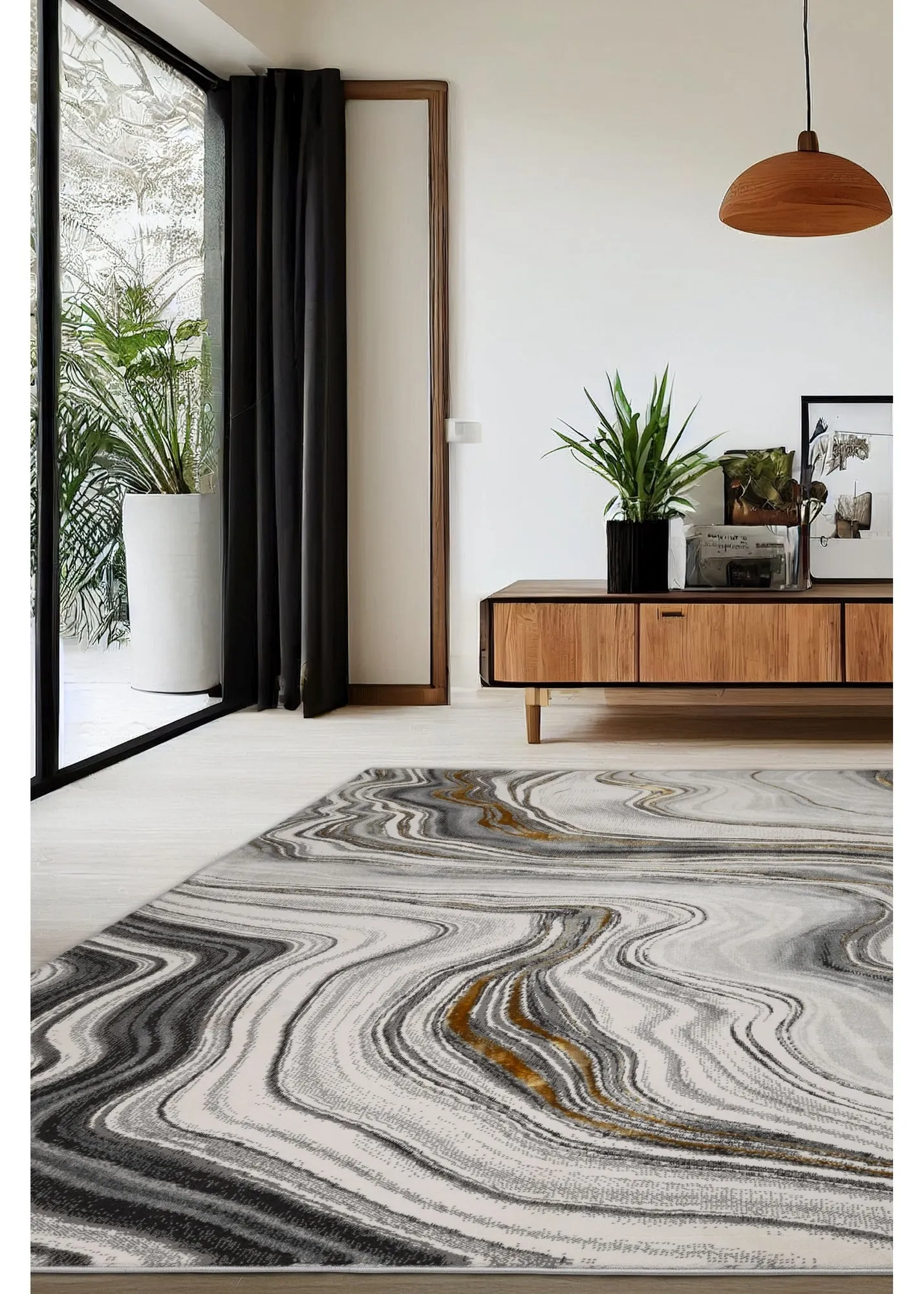 Dusk Watercolour Rug 120x170 - Gold, Polyester product