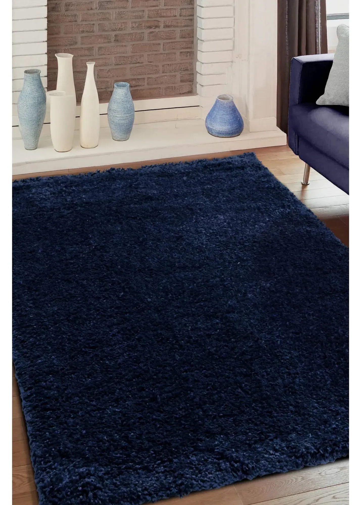 Jazz Shaggy Rug - Navy, Polypropylene product