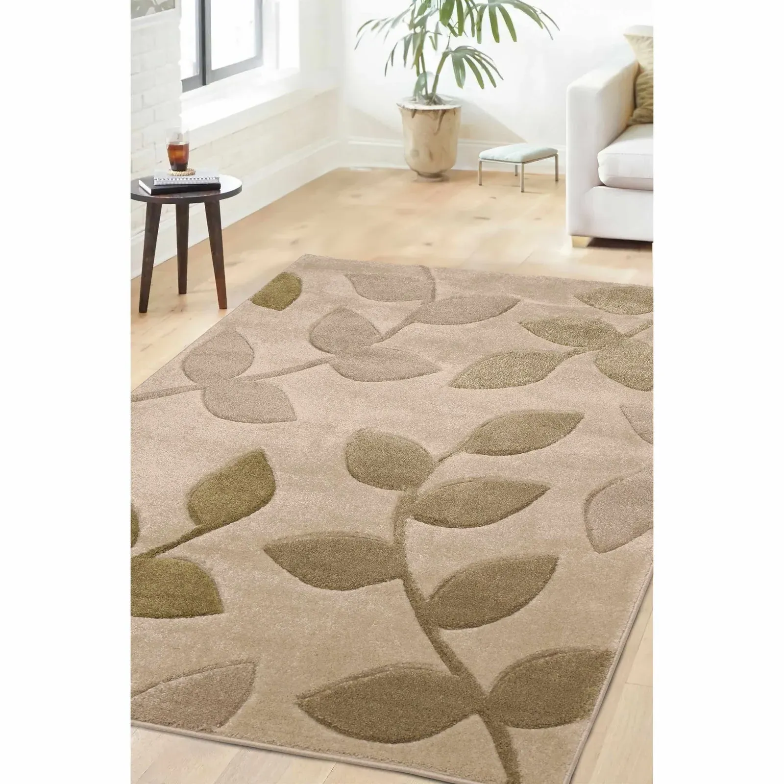 Newport Leaf Design Rug - Green product