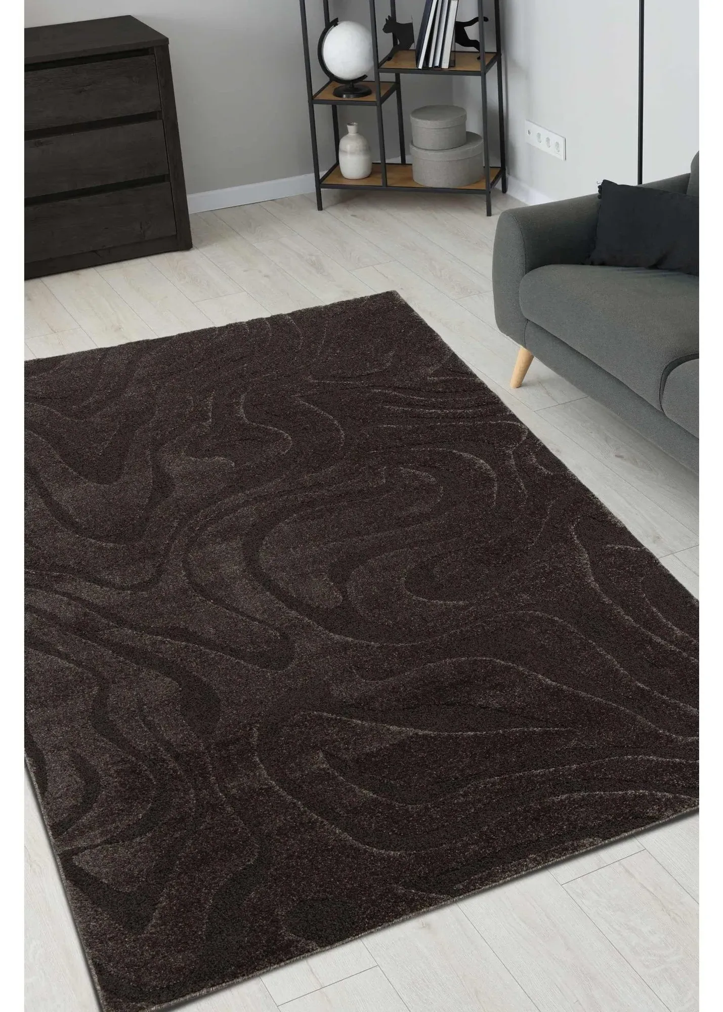Reef Ripple Anthracite Rug - Charcoal, Polypropylene product