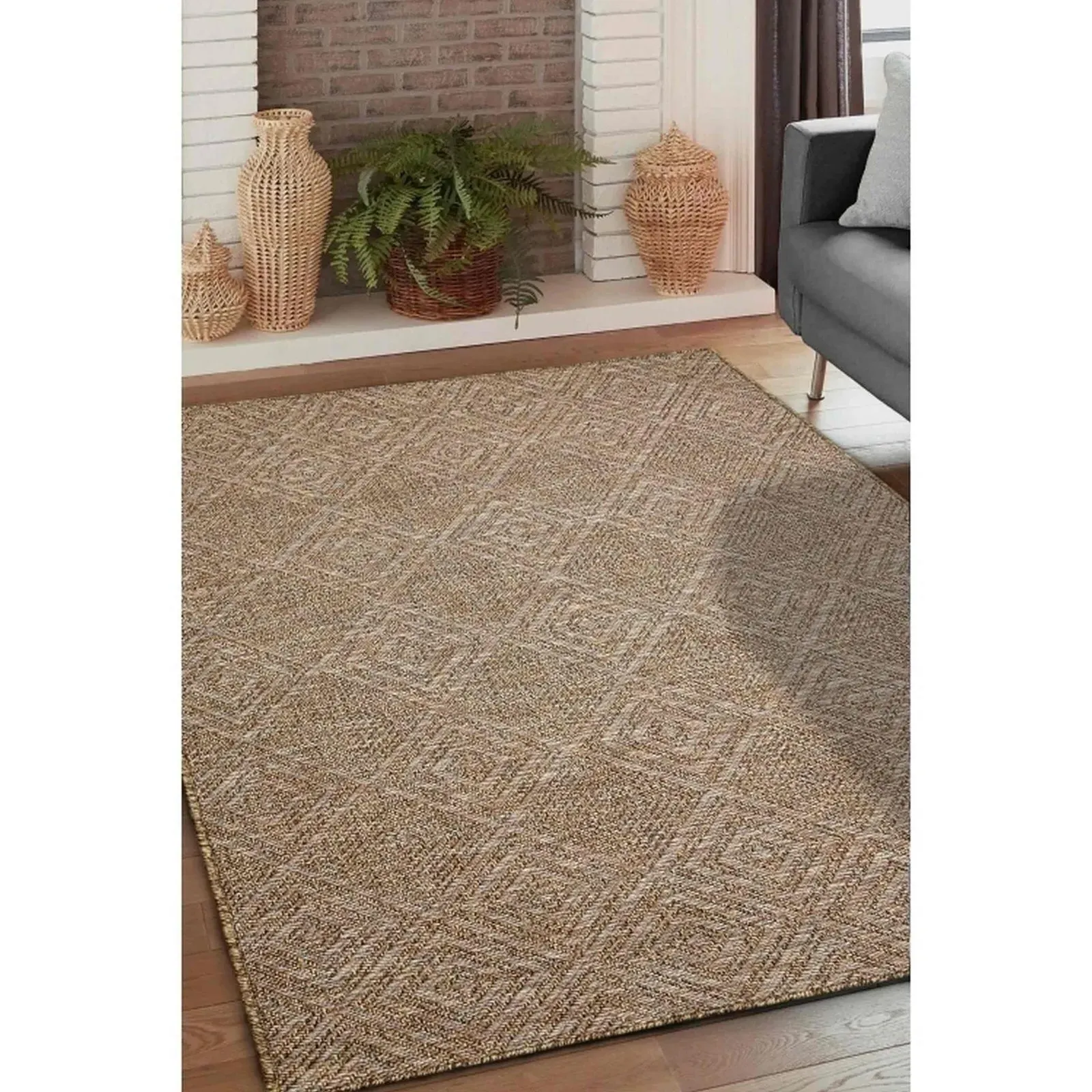 Summer Diamonds Indoor/Outdoor Flatweave Rug - Natural product