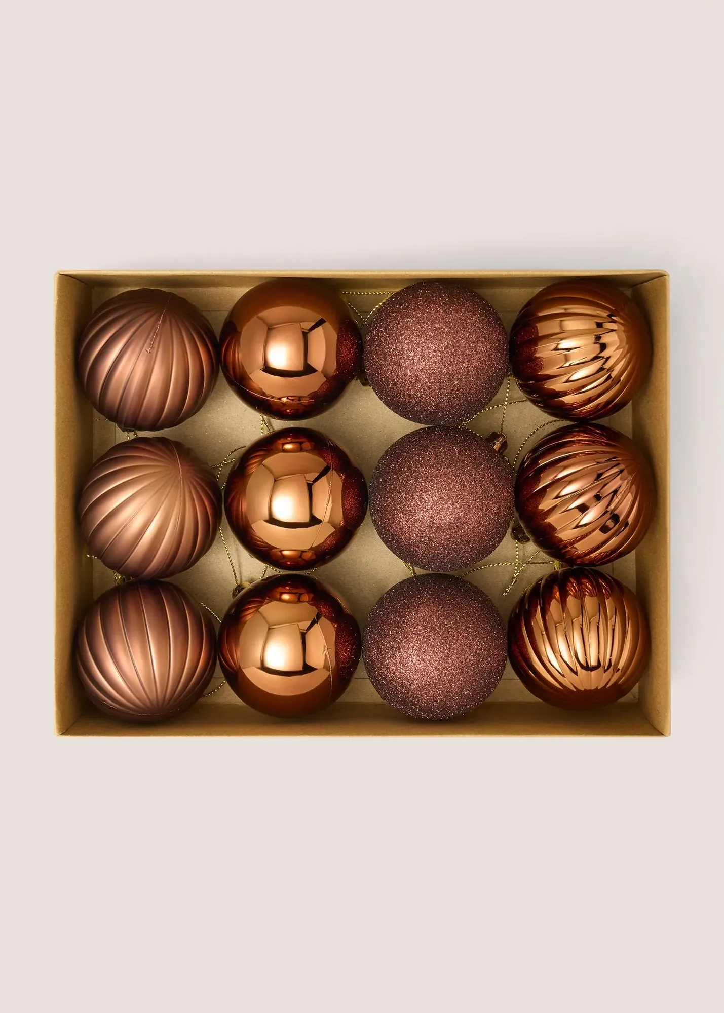 12 Pack Bauble Set - Brown product