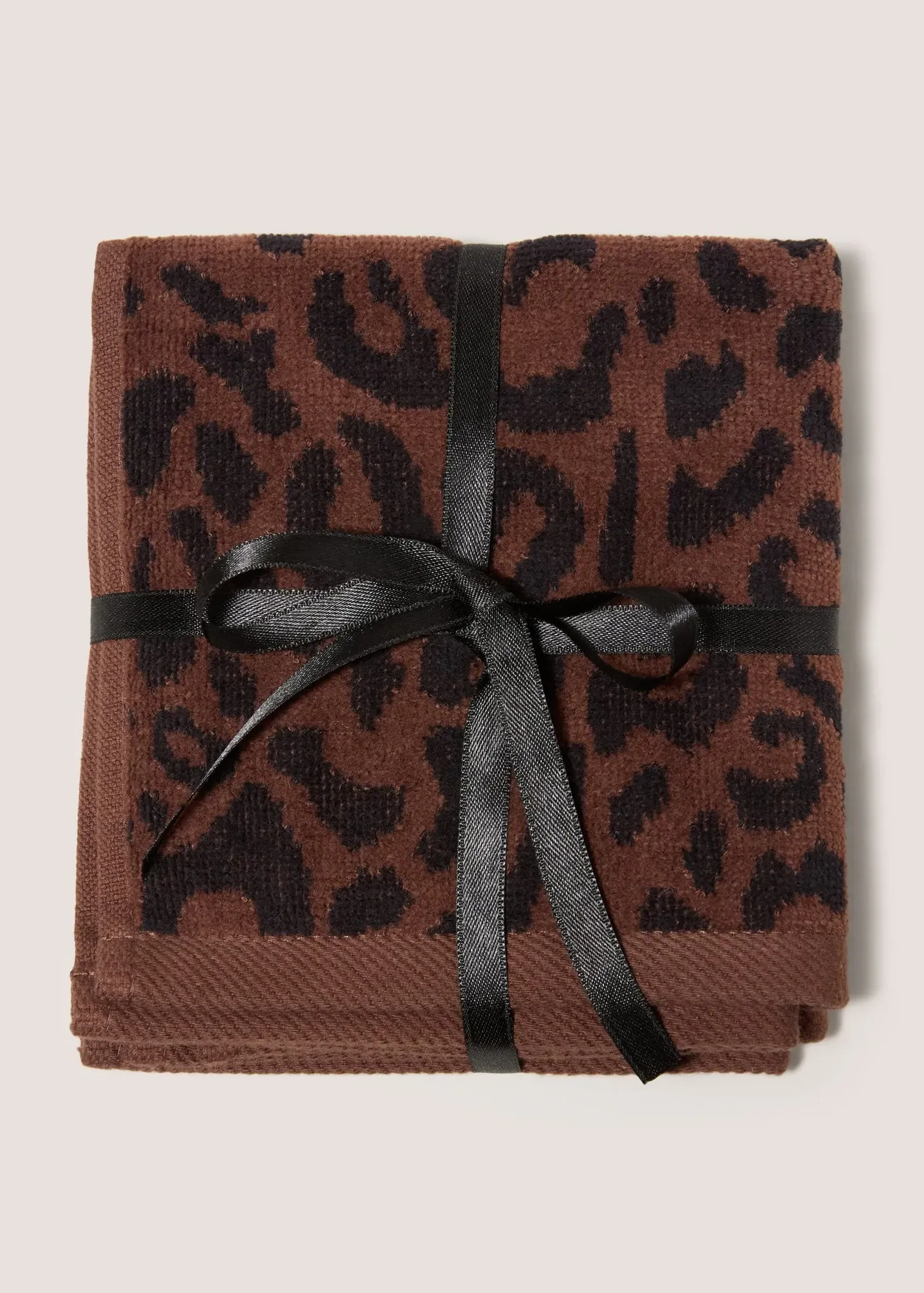 2-Pack Dark Velour Jacquard Face Cloths - Brown, Cotton product