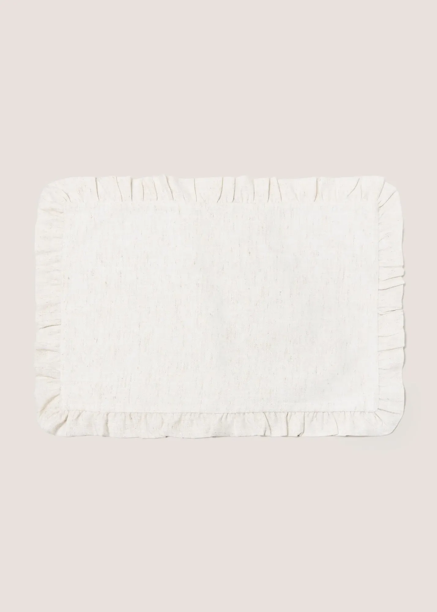 2-Pack Ruffle Placemats - Cream, Polyester-Linen product