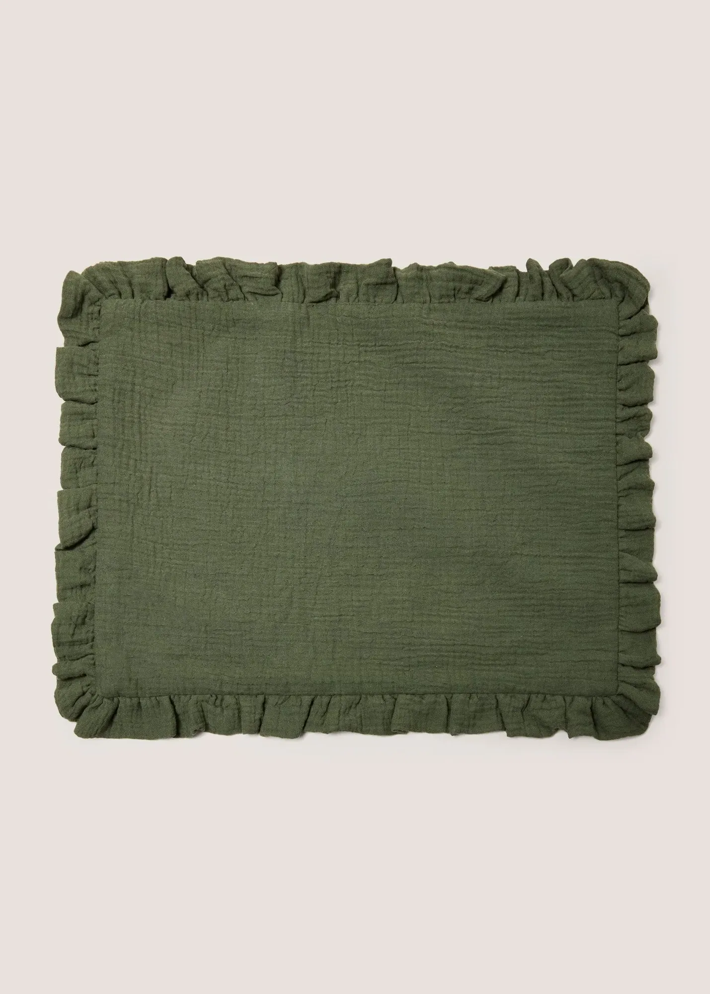 2-Pack Ruffled Placemat - Green, Cotton product