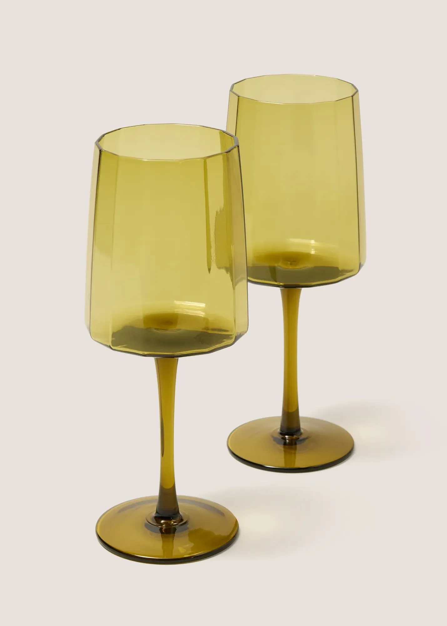 2-Pack Smoked Glass Wine Glasses - Green product