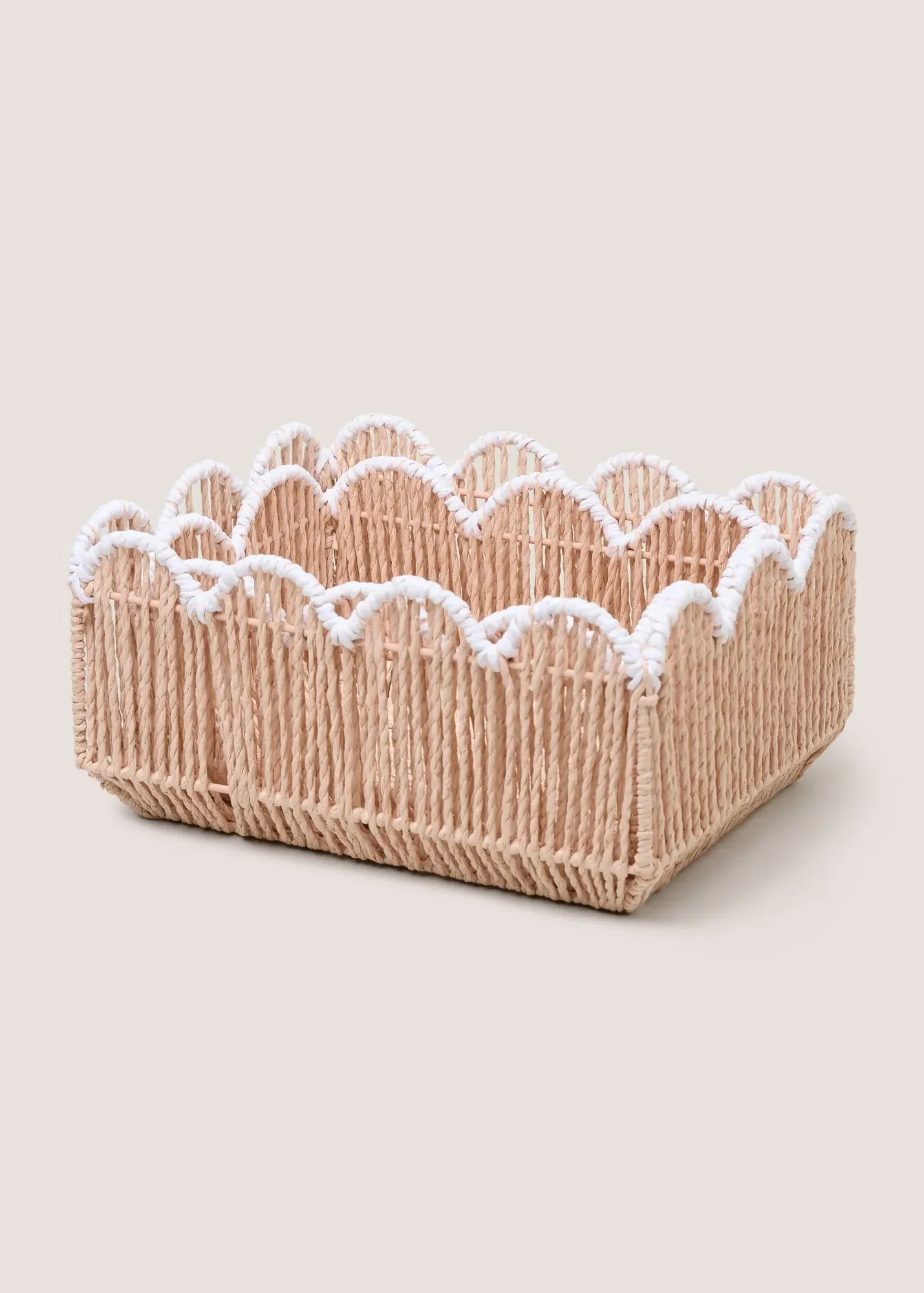 2-Piece Scallop Edge Storage Baskets - Pink, Woven product
