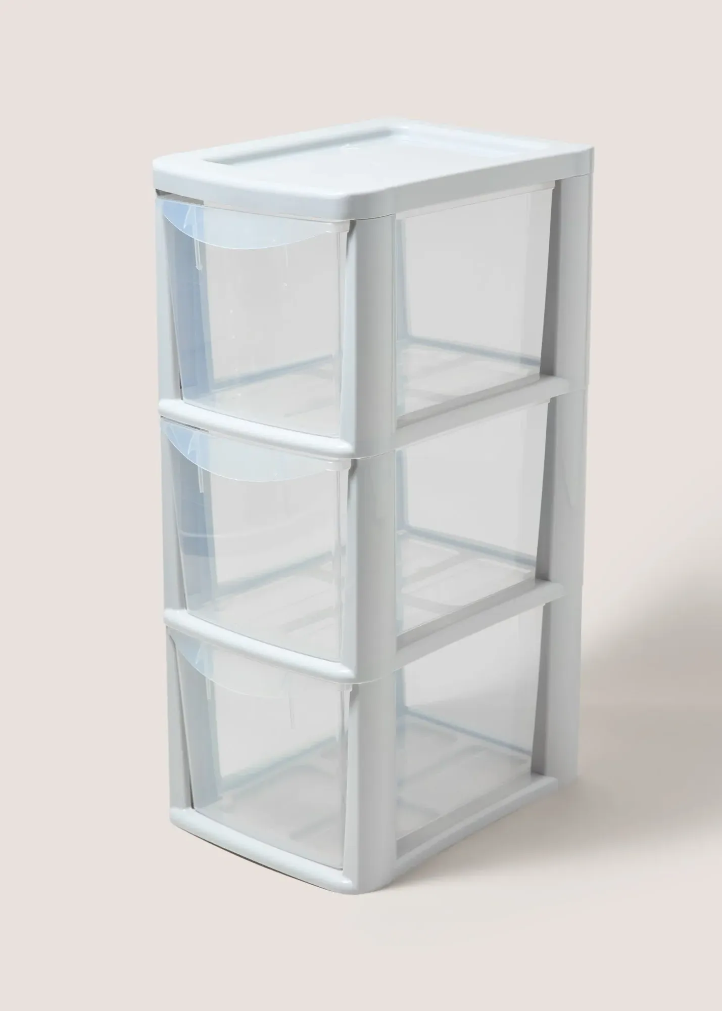3-Drawer Small Storage Tower - Grey, Plastic product