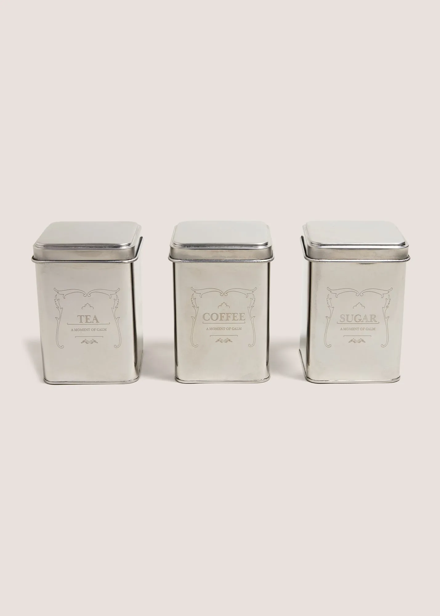 3 Pack Kitchen Canisters - Silver, Chrome product
