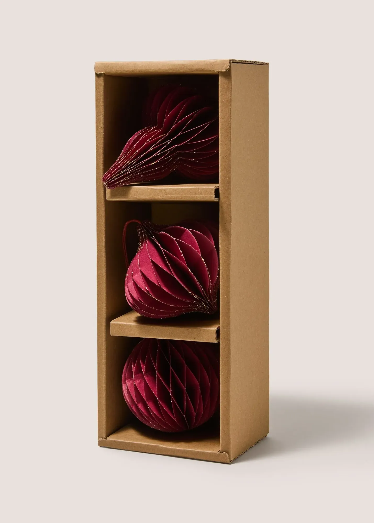 3 Pack Paper Decorations - Burgundy product