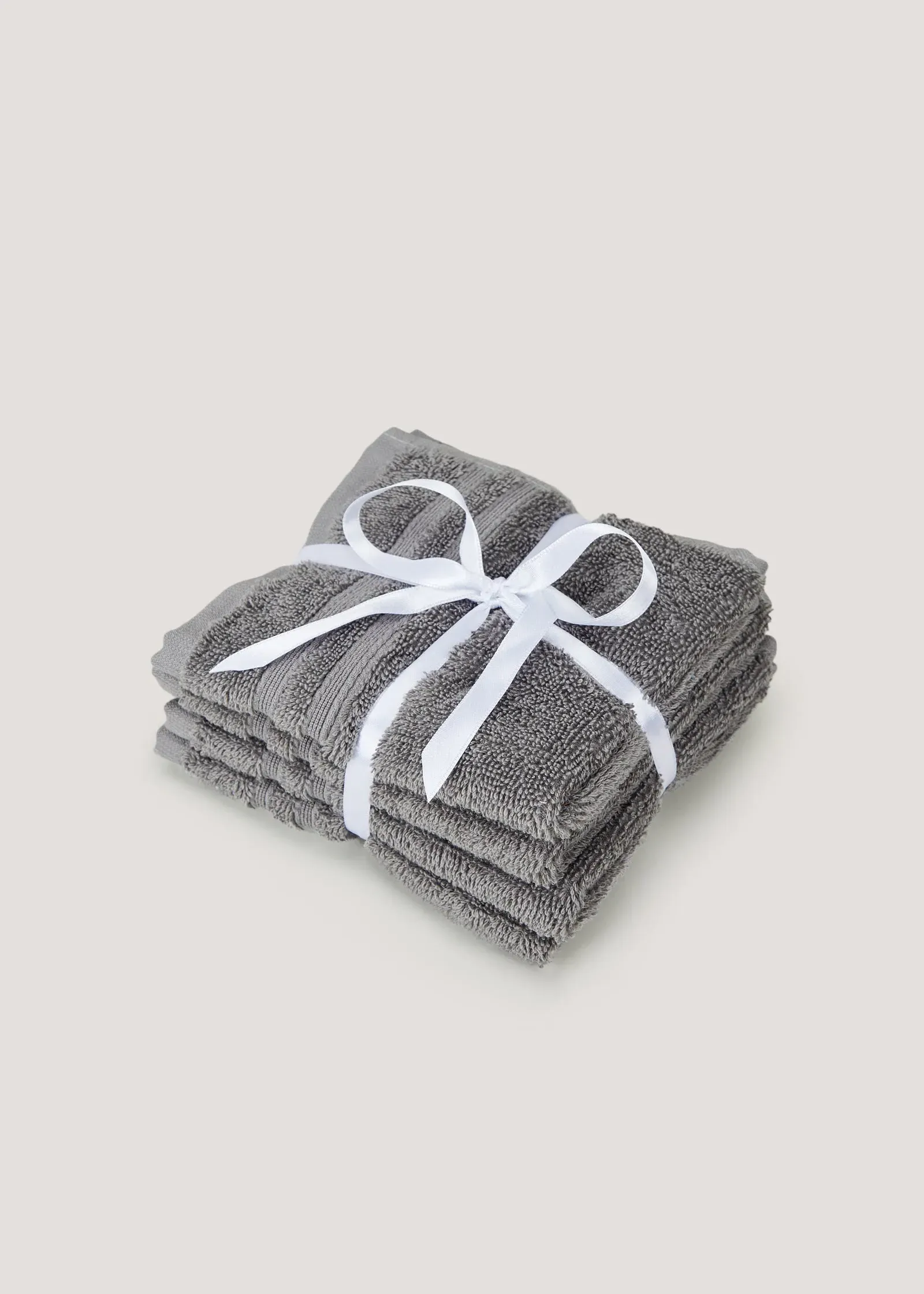 4 Pack Face Cloths - Grey, Egyptian Cotton product
