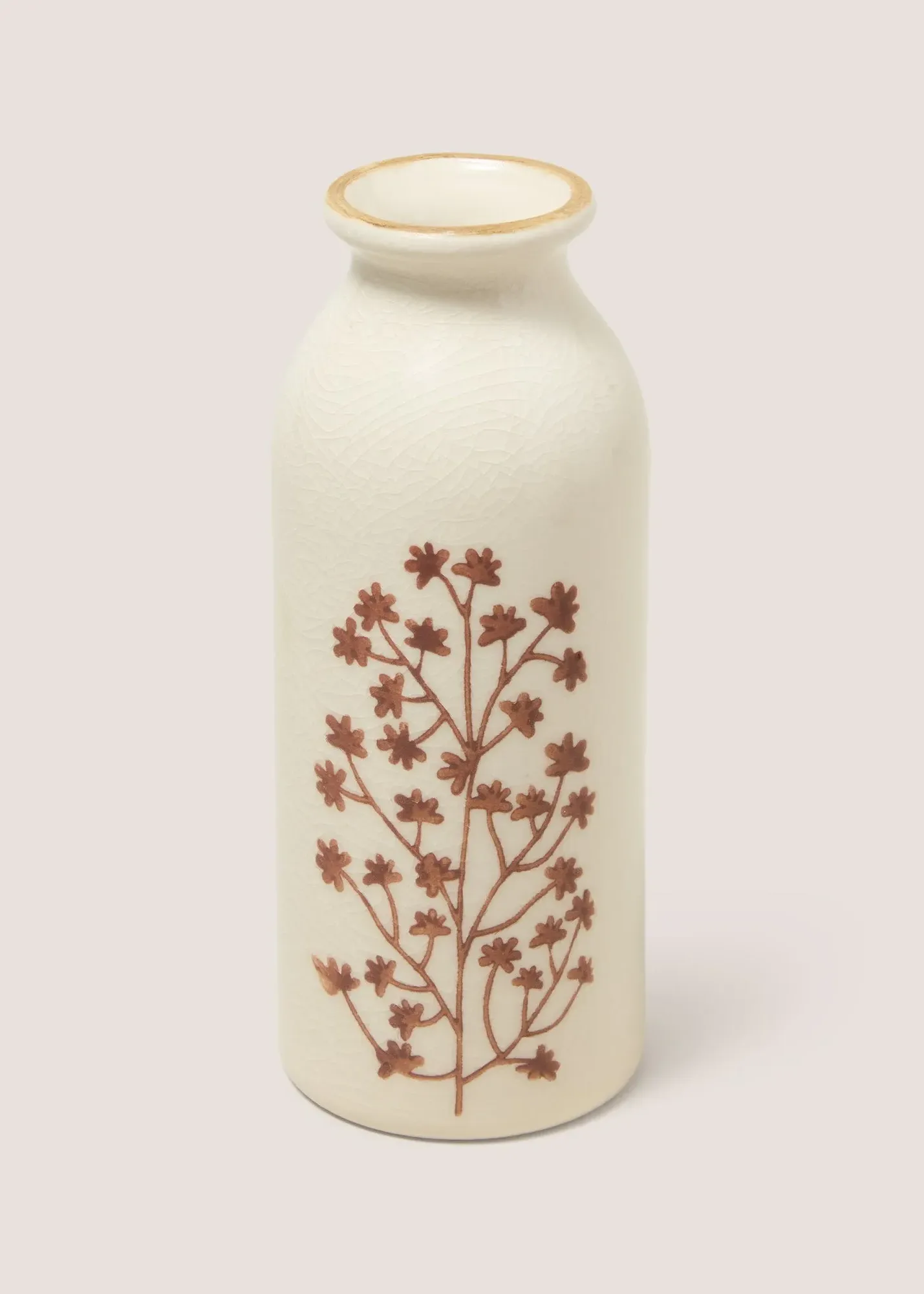 Autumn Floral Tall Vase - Cream, Ceramic product