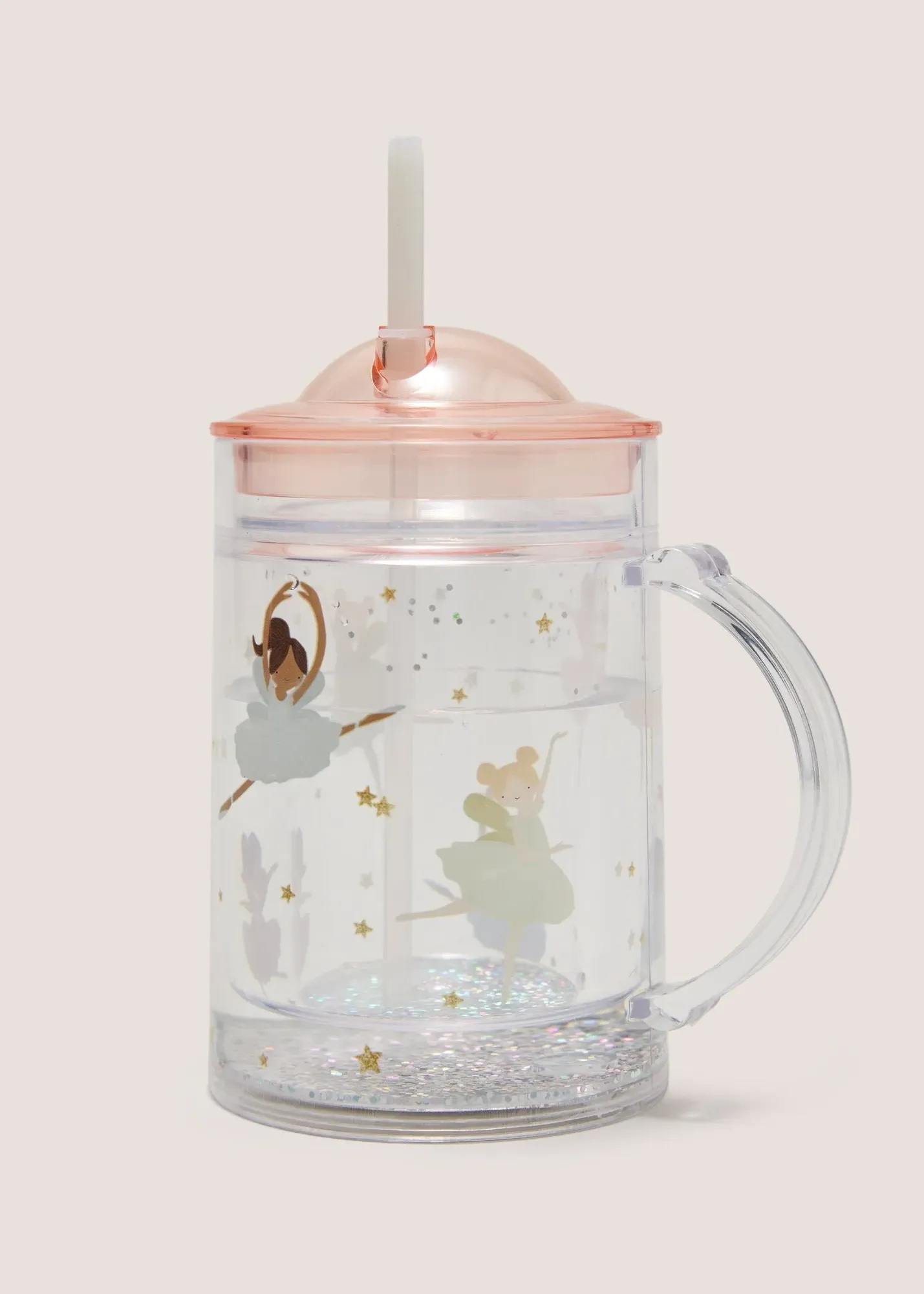 Ballerina Glitter Soda Cup with Lid and Straw - Clear, Plastic product