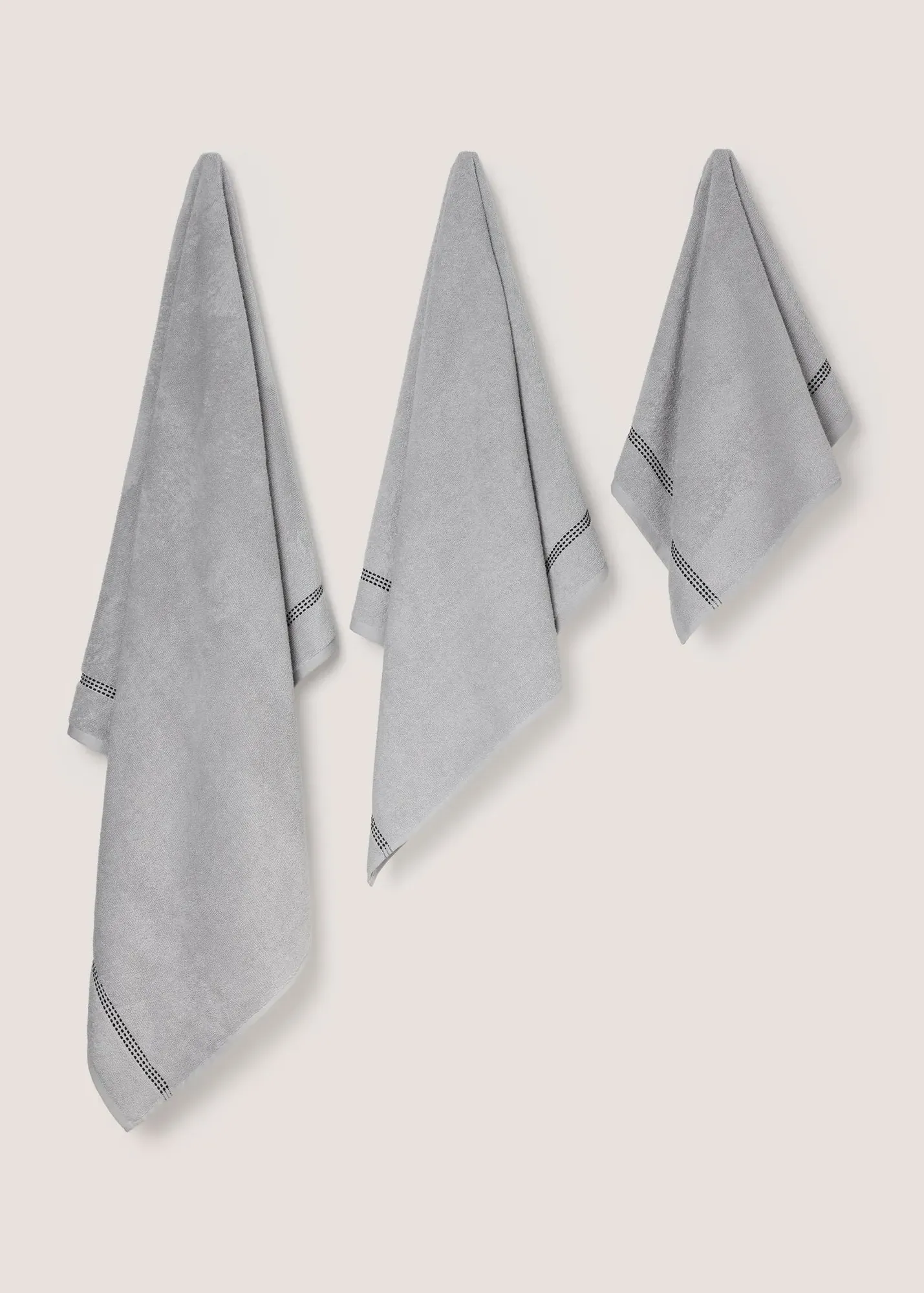 Border Stitch Hand Towel - Grey product