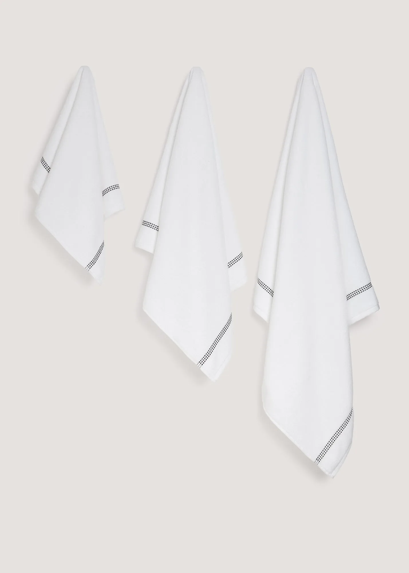 Border Stitch Hand Towel - White product