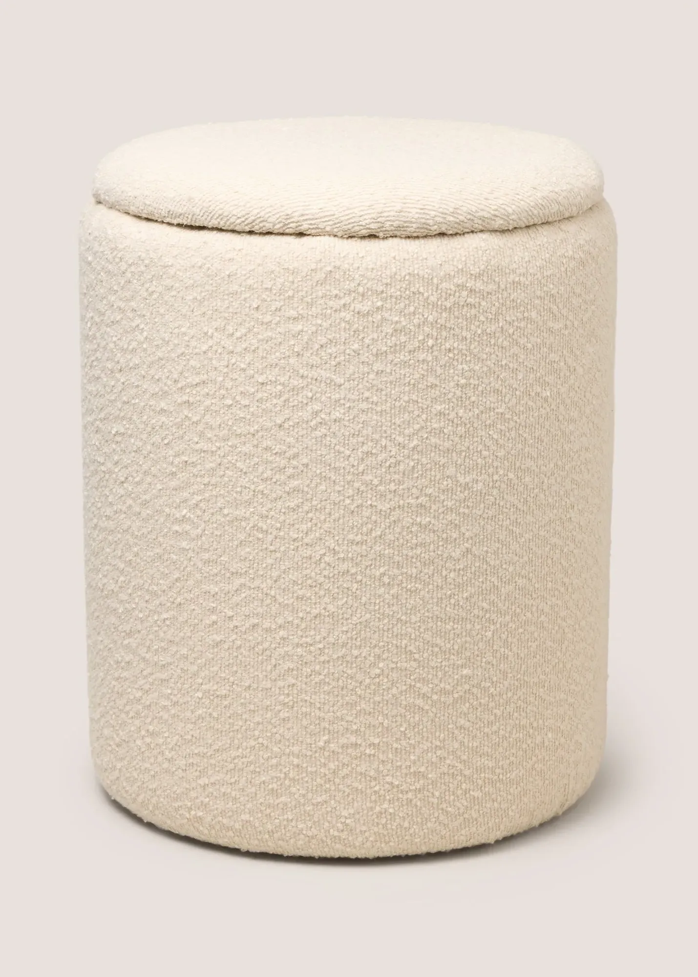 Boucle Storage Pouffe - Cream, Polyester product