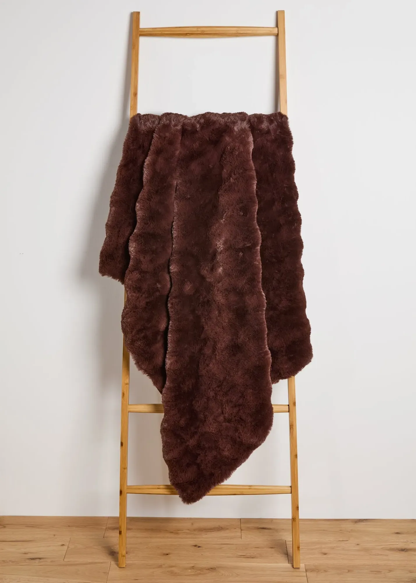 Bubble Textured Faux Fur Throw - Brown product