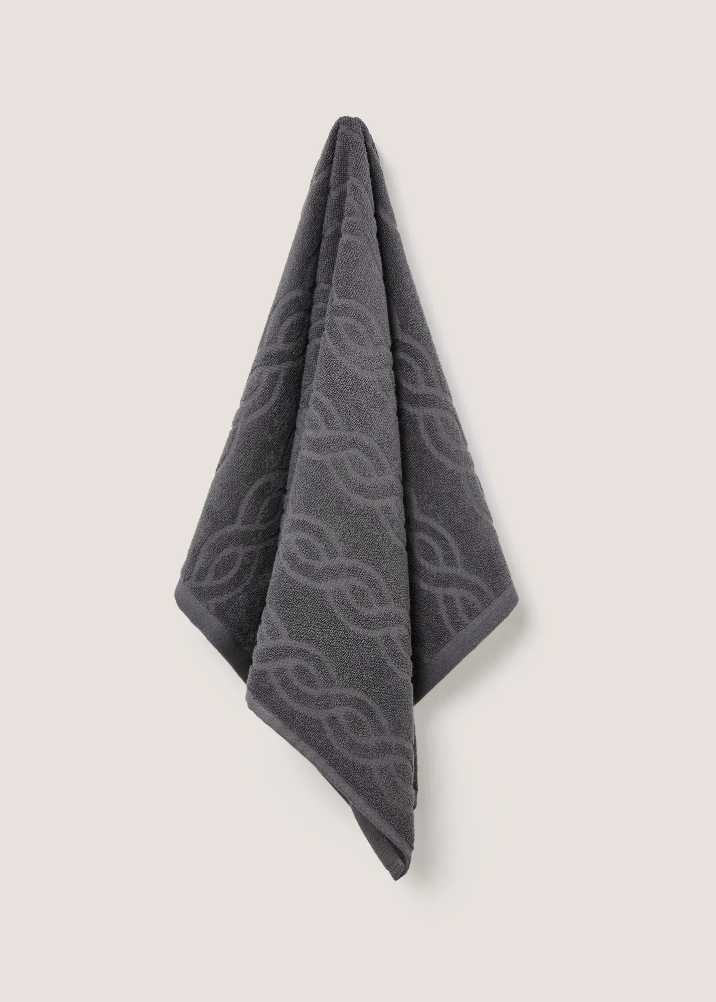 Cable Knit Design Hand Towel - Grey product