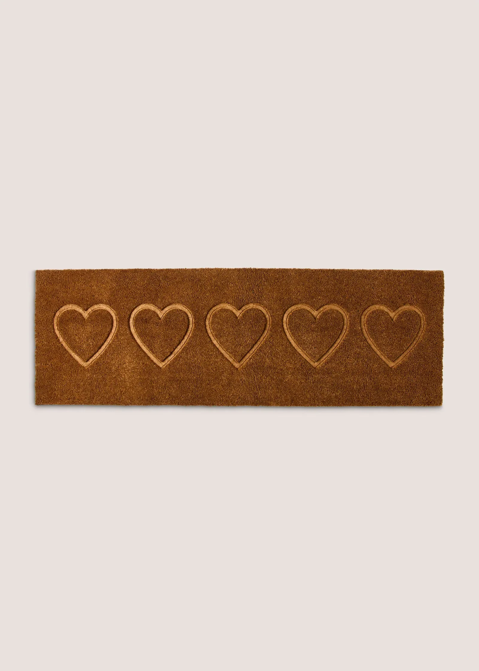 Carved Heart Long Doormat - Rust, Coir product