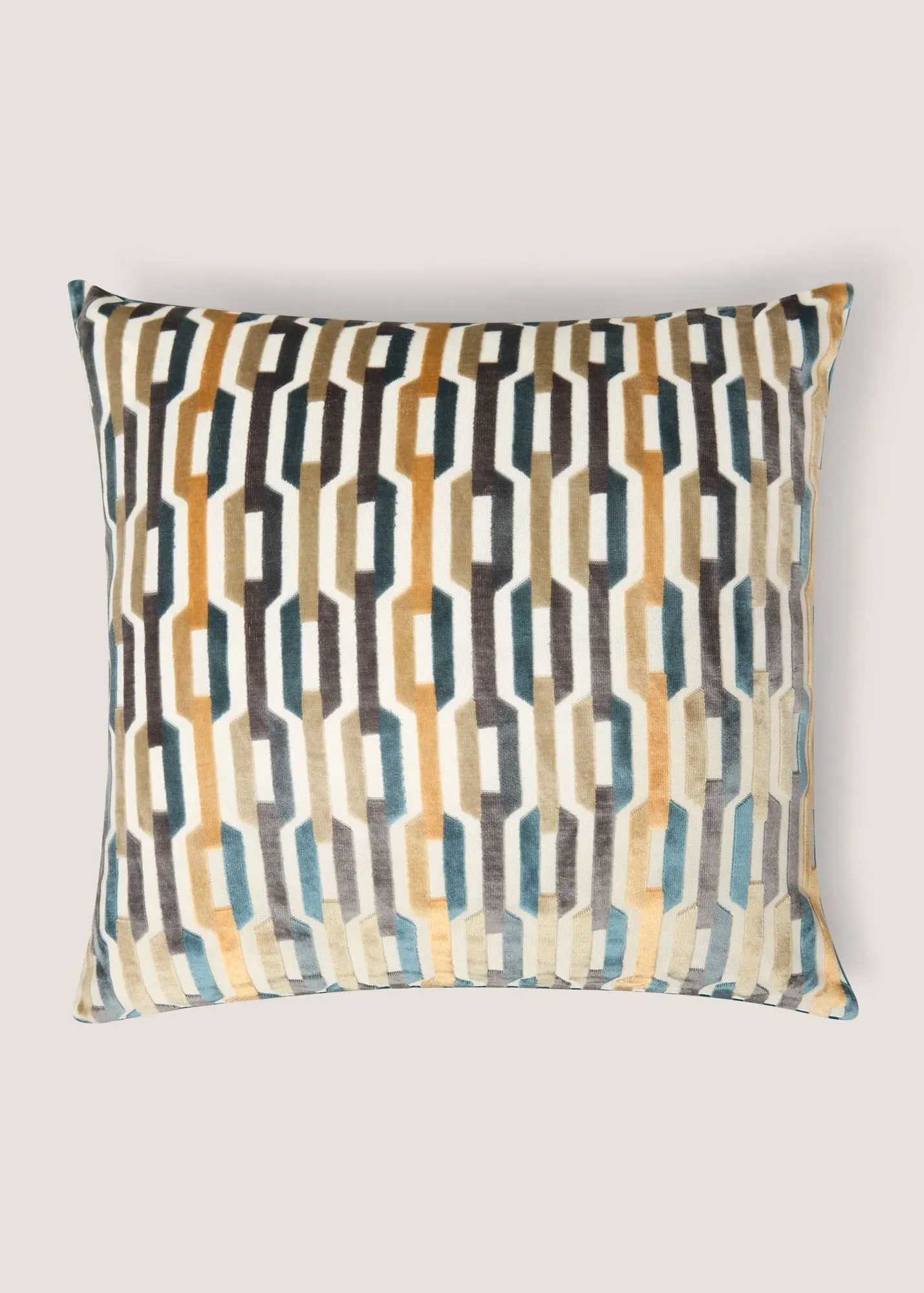 Chain Design Cushion - Blue, Cut Velvet product