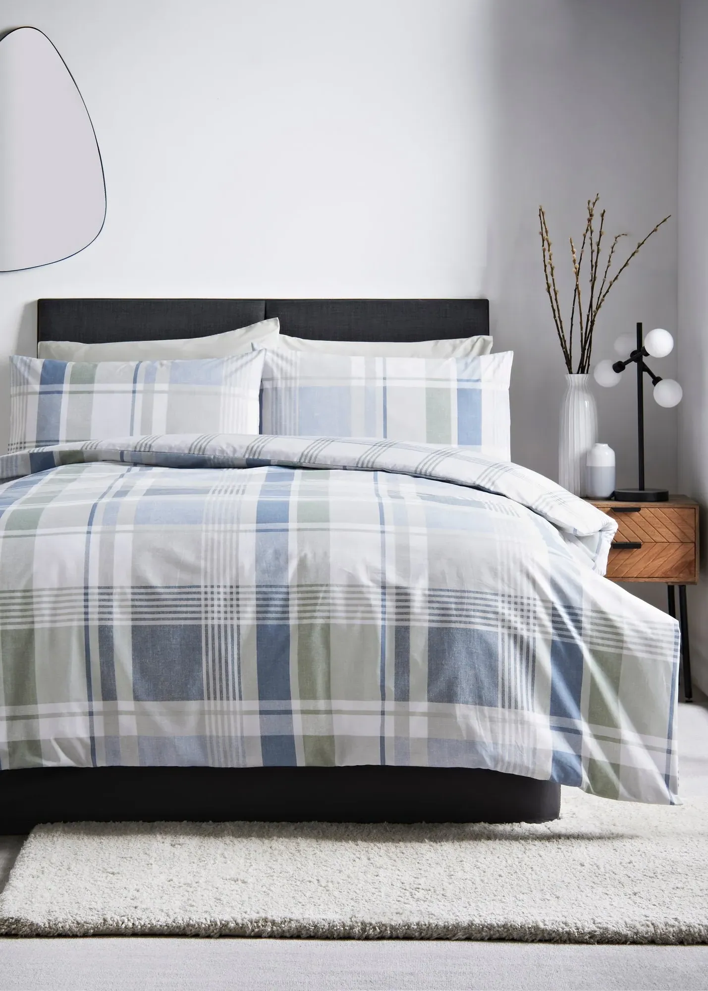 Check Single Duvet Set - Blue product