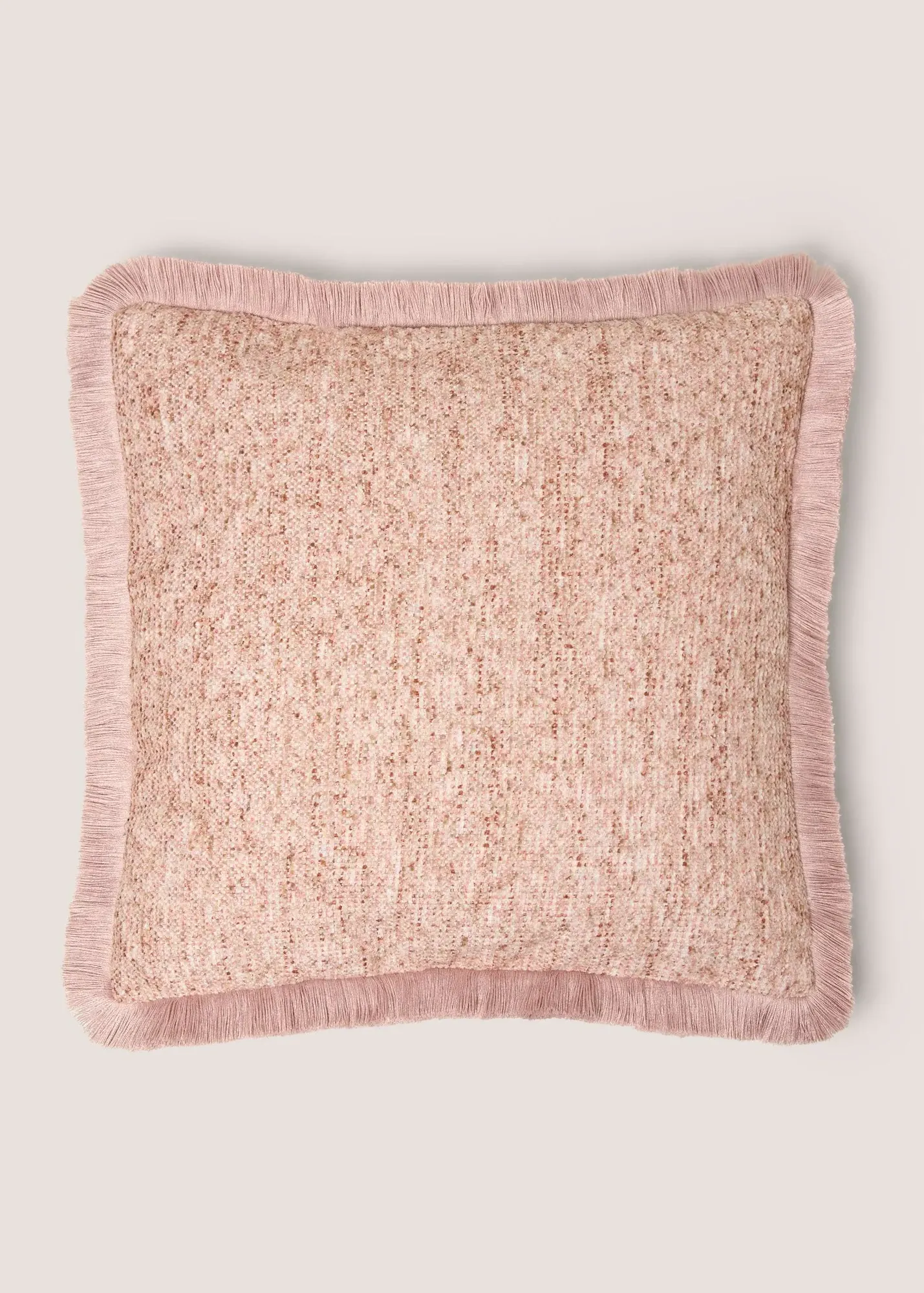 Chenille Fringe Cushion - Pink, Polyester product