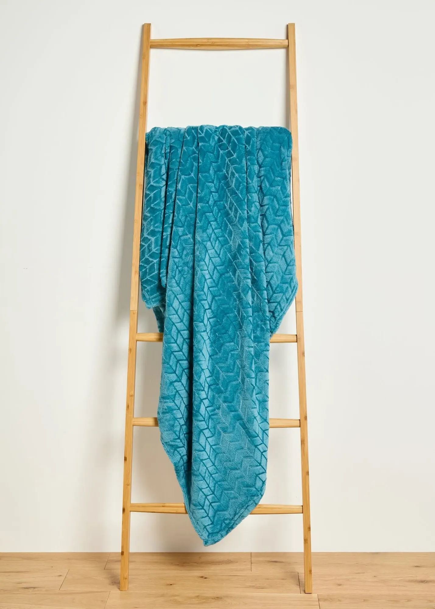 Chevron Embossed Fleece Throw - Blue product