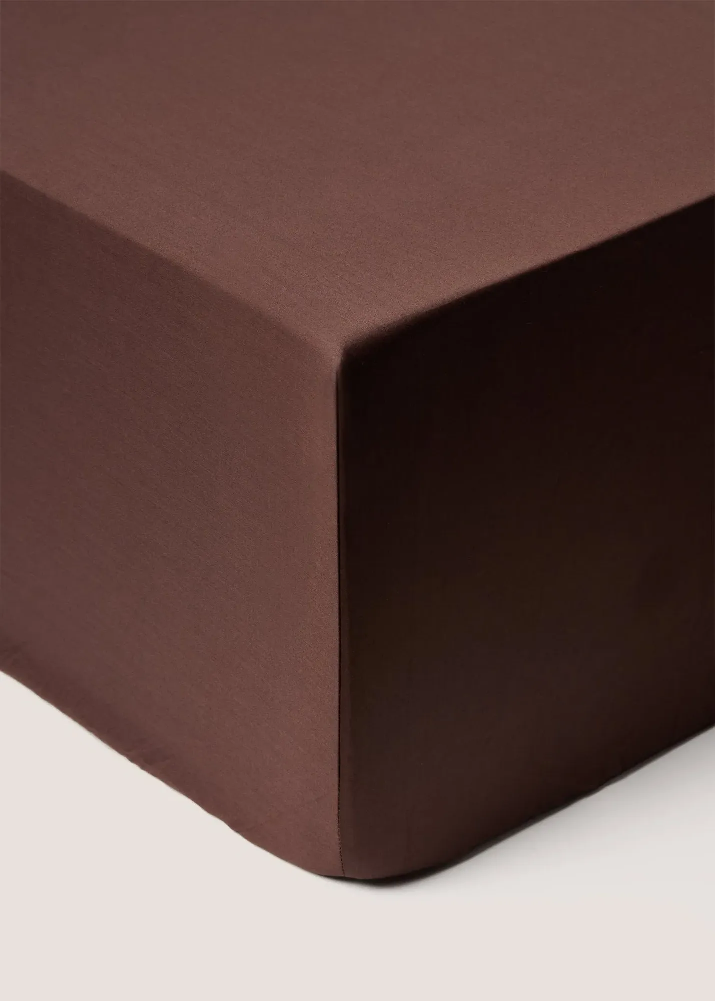 Chocolate 300 Thread Count Double Deep Fit Fitted Sheet - Brown, Cotton product