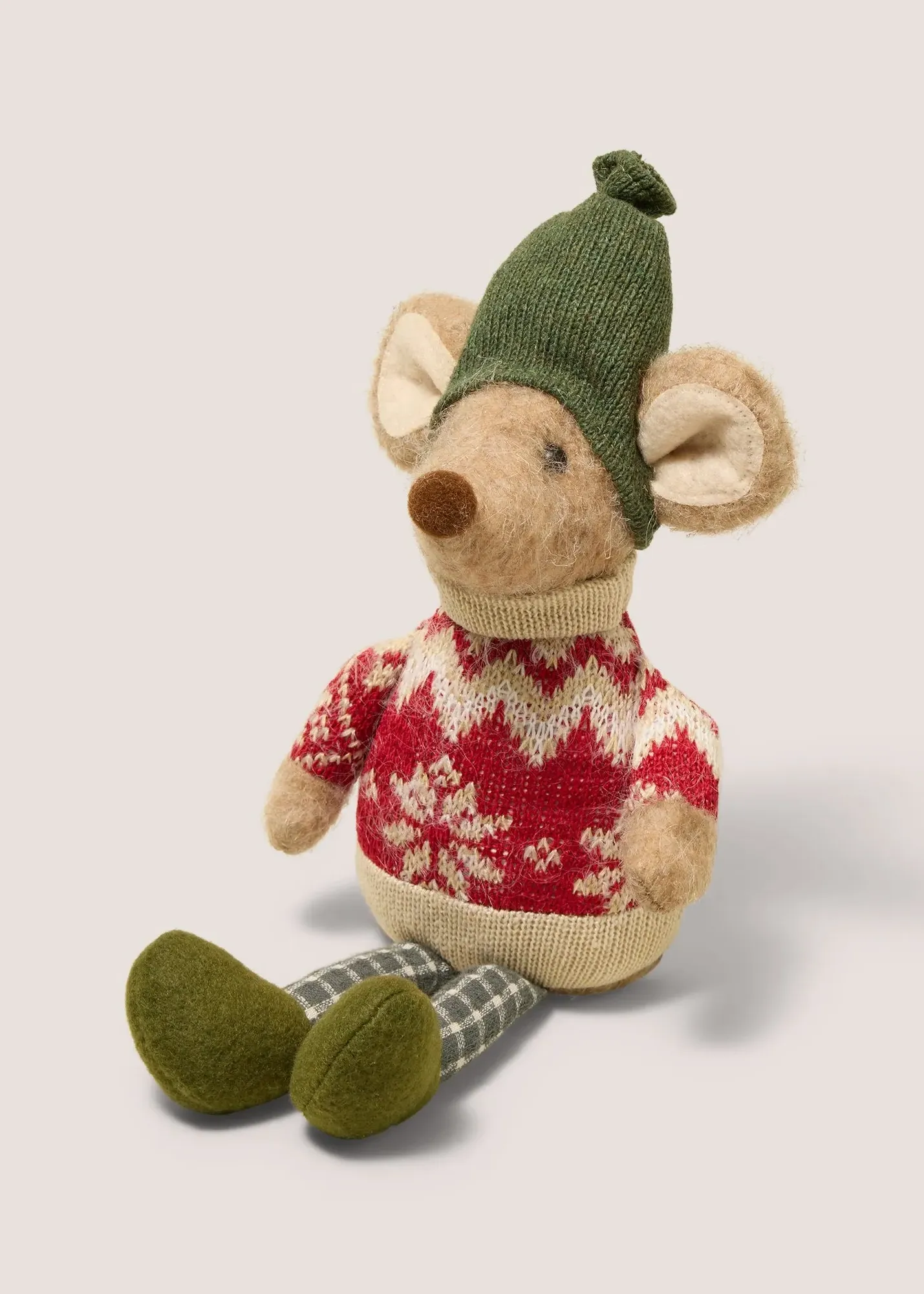 Christmas Sitting Male Mouse Ornament - Red product