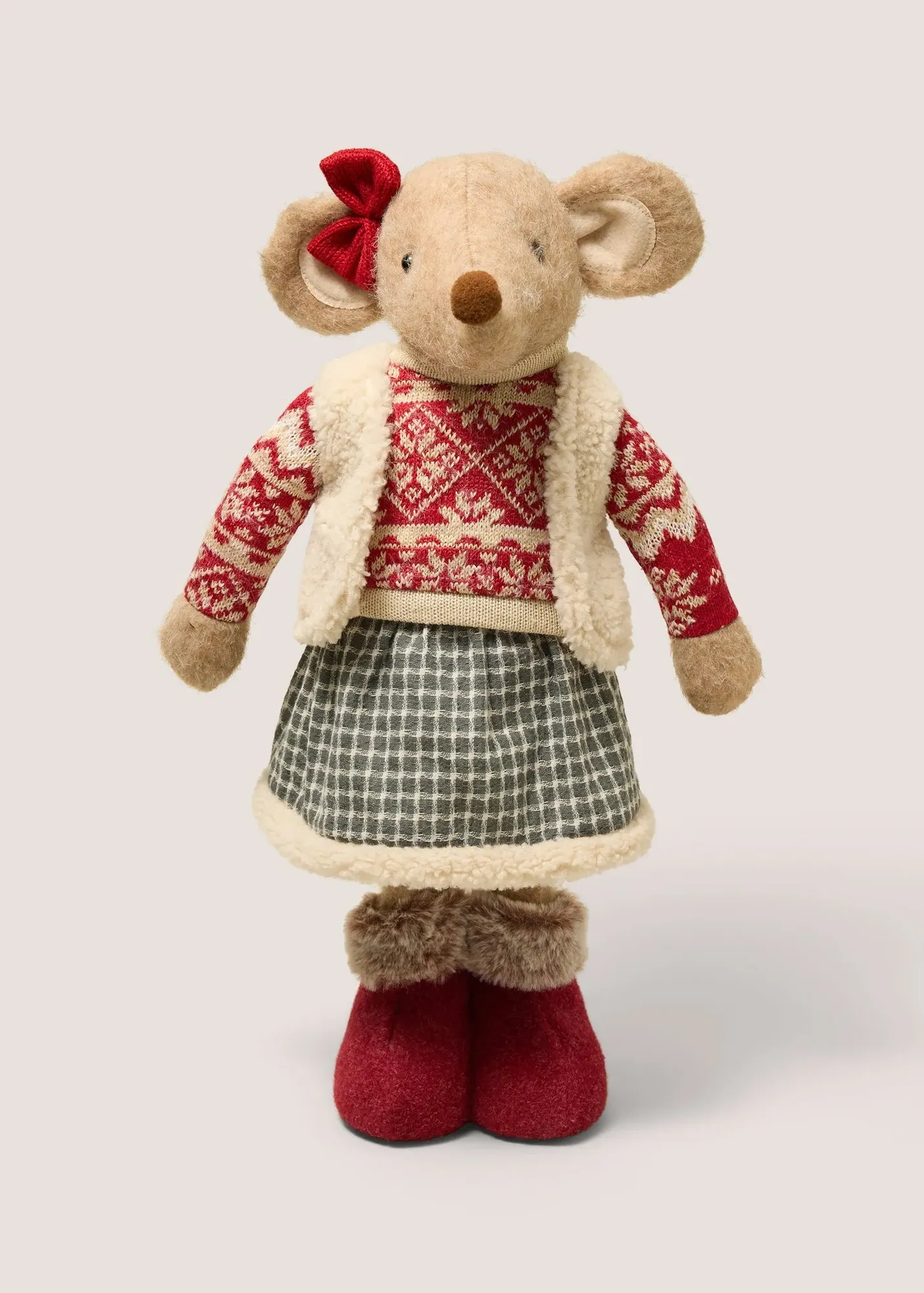 Christmas Standing Female Mouse Decoration - Red product