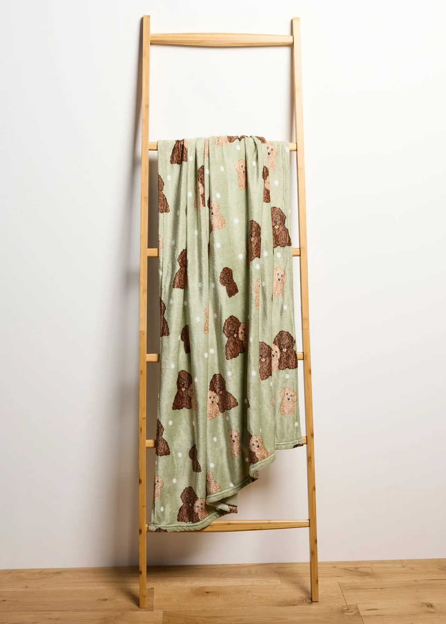 Cockapoo Duo Fleece Throw - Green, Polyester product